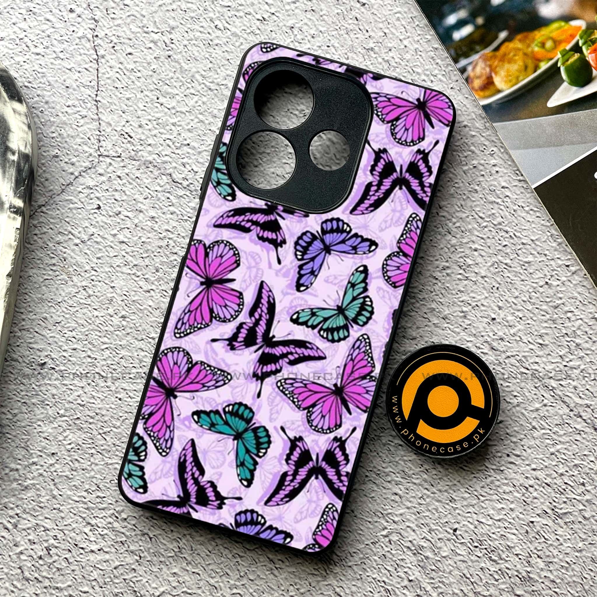 Oppo A5 Pro - Butterflies Design - Premium Metal Printed soft Bumper shock Proof Case  Biohazard Sign Series
