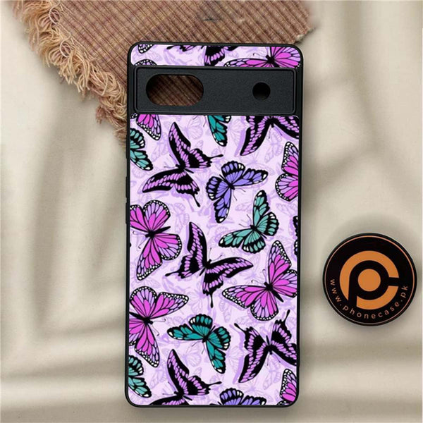 Google Pixel 6A - Butterflies Design - Premium Metal Printed soft Bumper Shock Proof Case