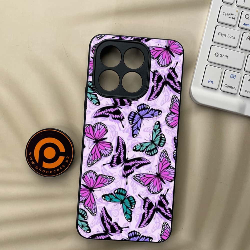 Honor X5b Plus - Butterflies Design Series - Premium Metal  Printed soft Bumper shock Proof Case