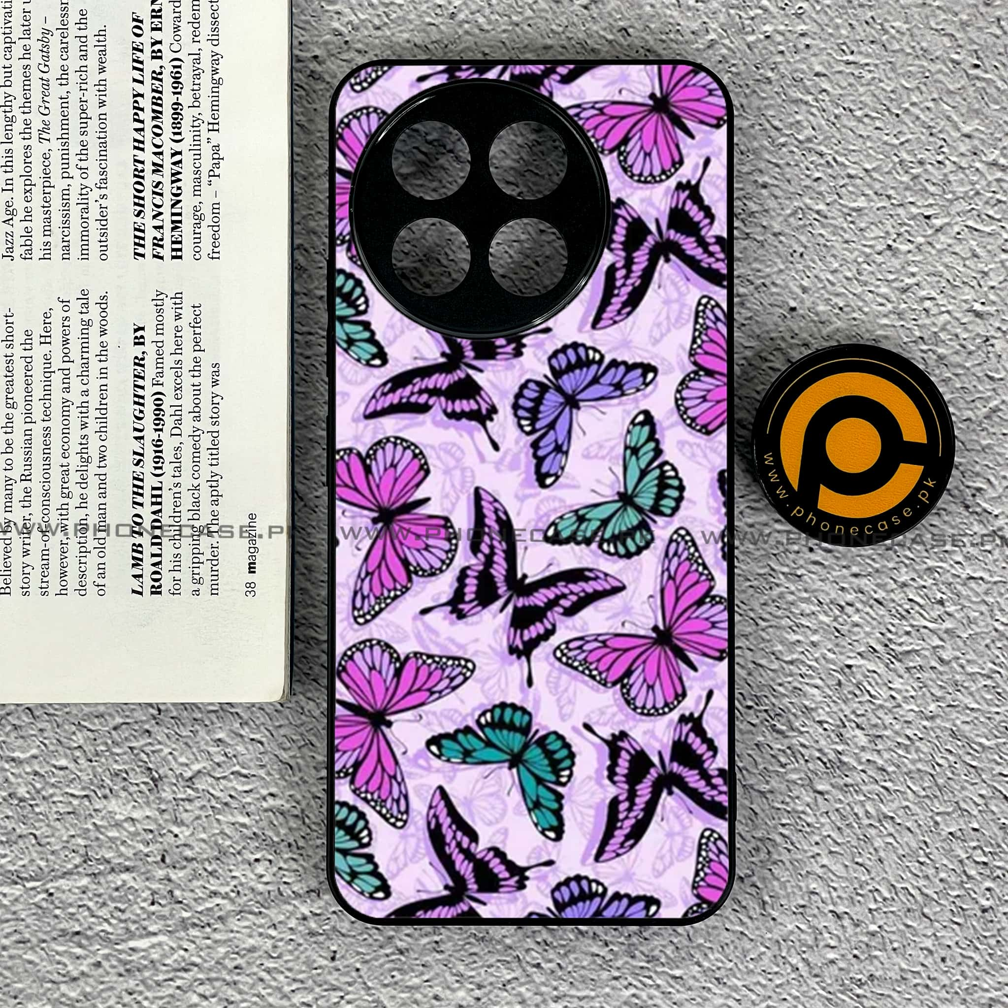 Tecno Spark 30 Pro - Butterflies Design Series - Premium Printed Glass soft Bumper shock Proof Case