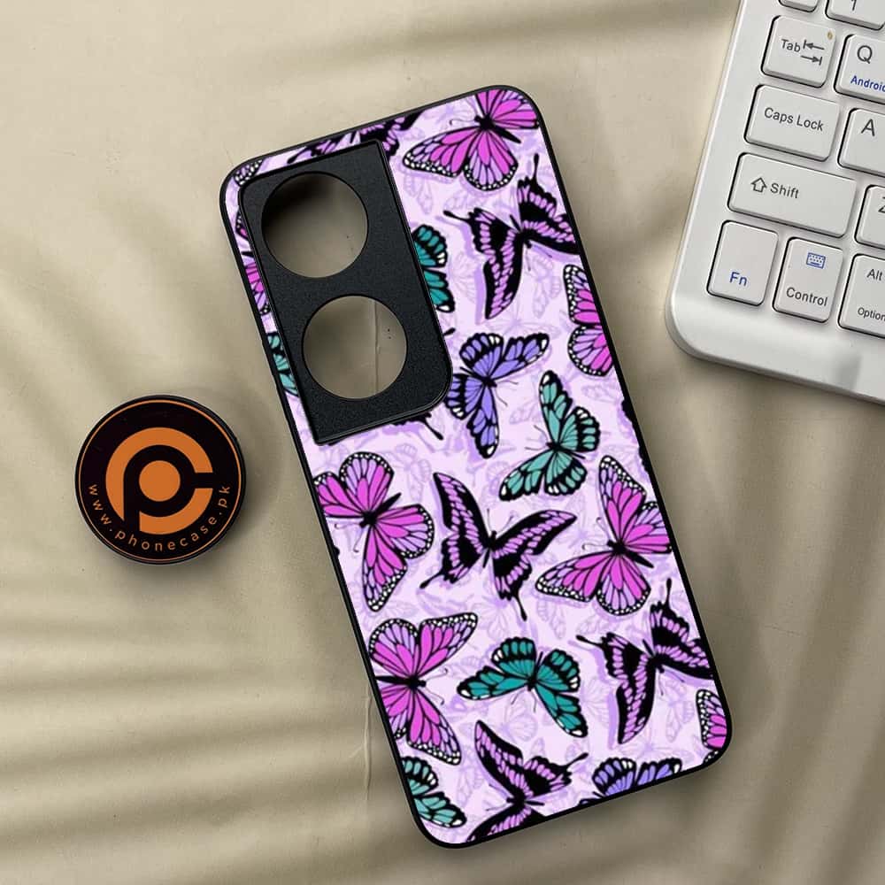 Honor X7b - Butterflies Design Series - Premium Metal  Printed soft Bumper shock Proof Case