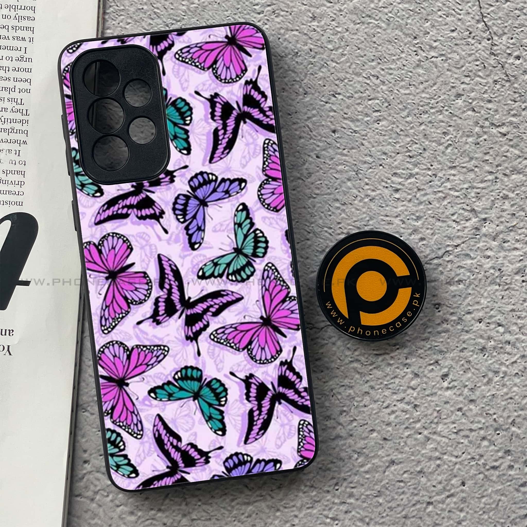 Samsung Galaxy A33- Butterflies Design Series - Premium Printed Glass soft Bumper shock Proof Case