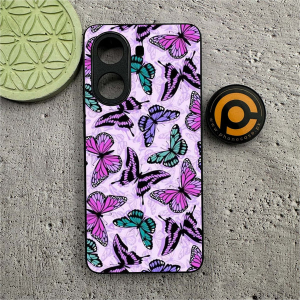Xiaomi Poco X7 Pro 5G - Butterflies Design Series - Premium Metal  Printed soft Bumper shock Proof Case