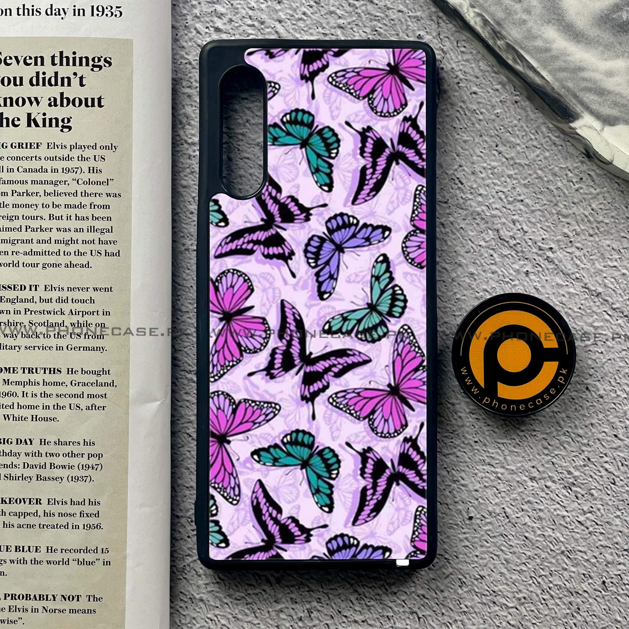 LG G9 - Butterflies Design Series - Premium Metal Printed soft Bumper shock Proof Case