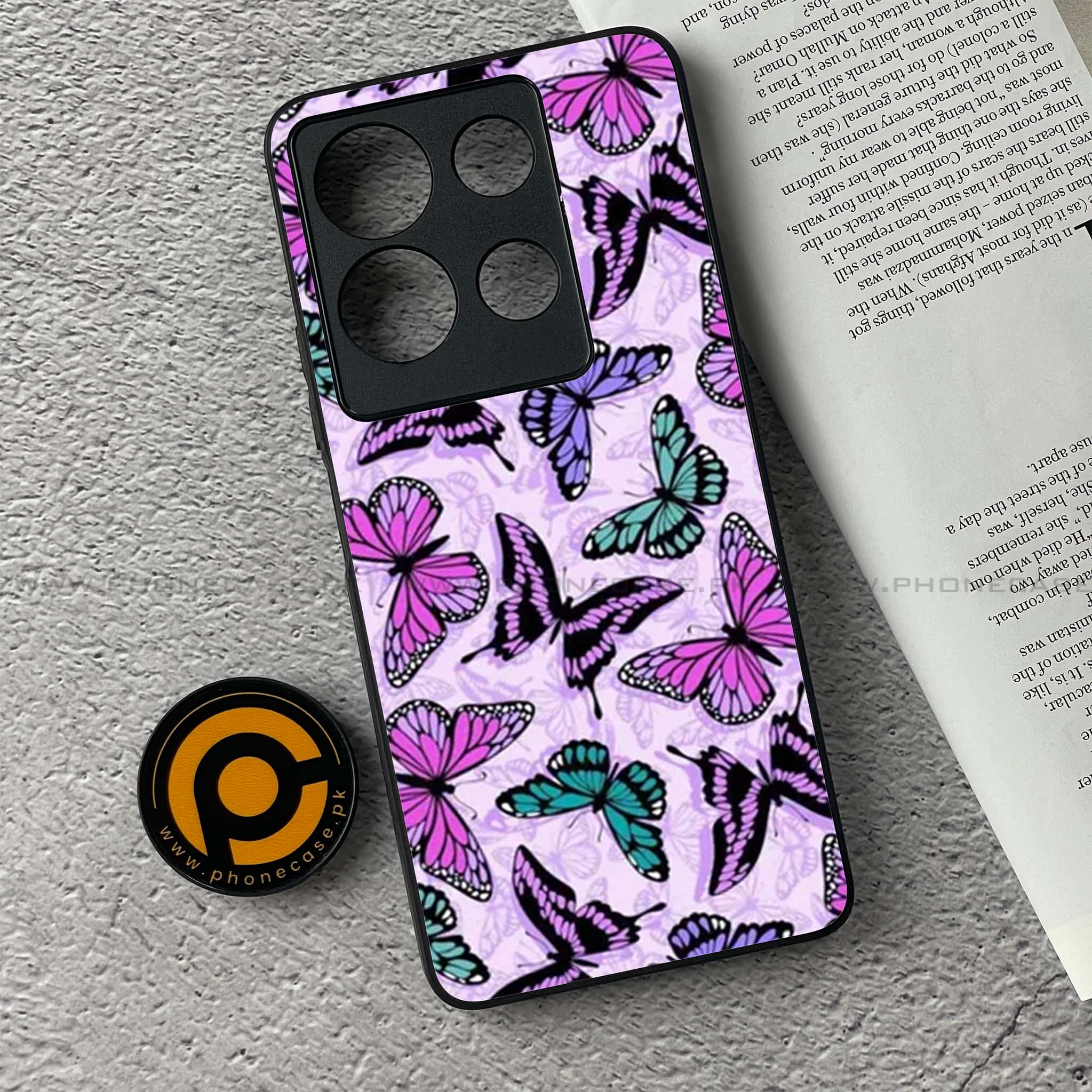 Infinix Note 30 - Butterflies Design Series - Premium Printed Glass soft Bumper shock Proof Case