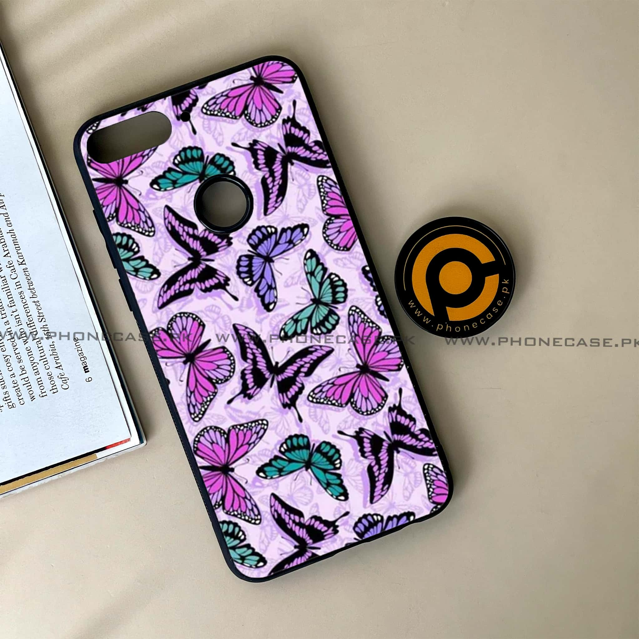 Huawei Y7 Prime (2018) - Butterflies Design Series - Premium Printed Glass soft Bumper shock Proof Case