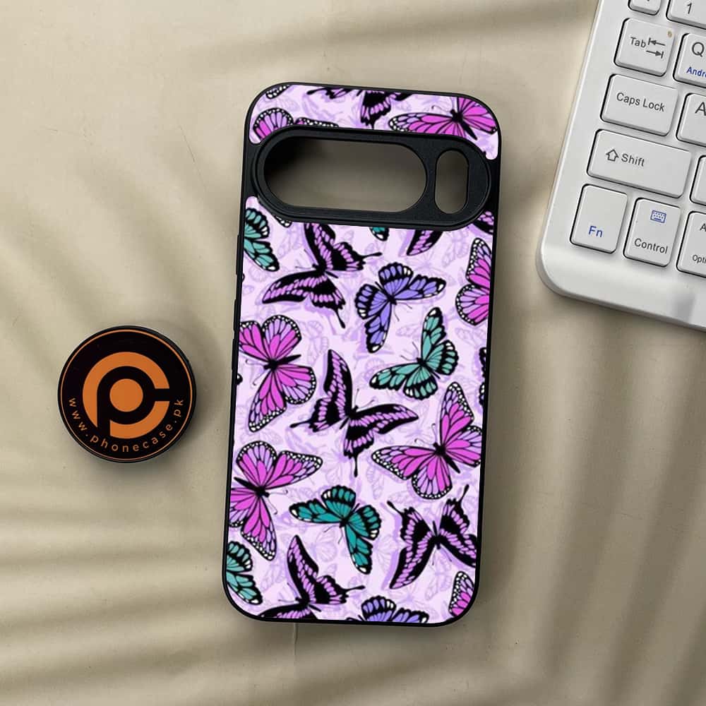Google Pixel 10 Pro  - Butterflies Design Series - Premium Metal Printed soft Bumper Shock Proof Case