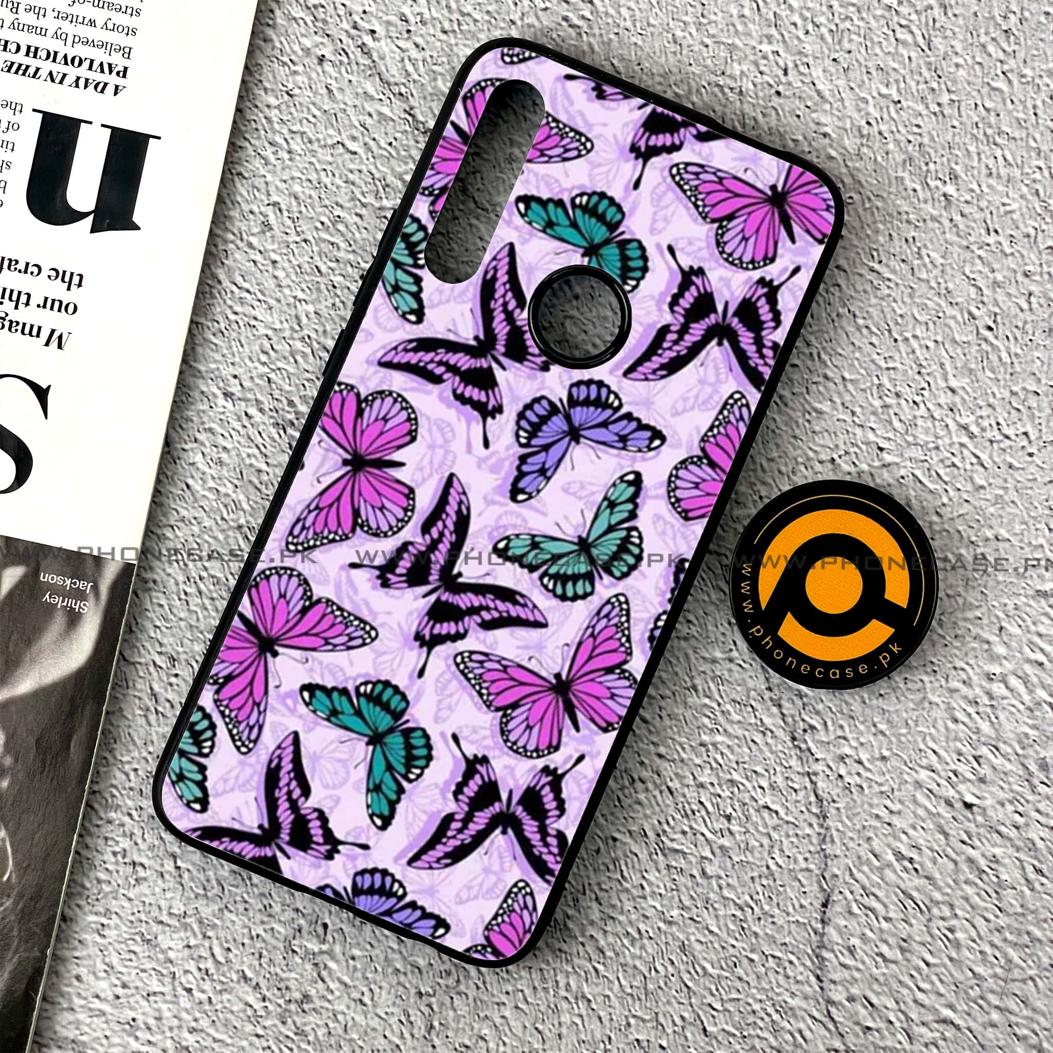 Huawei Y9 Prime (2019) - Butterflies Design Series - Premium Printed Glass soft Bumper shock Proof Case