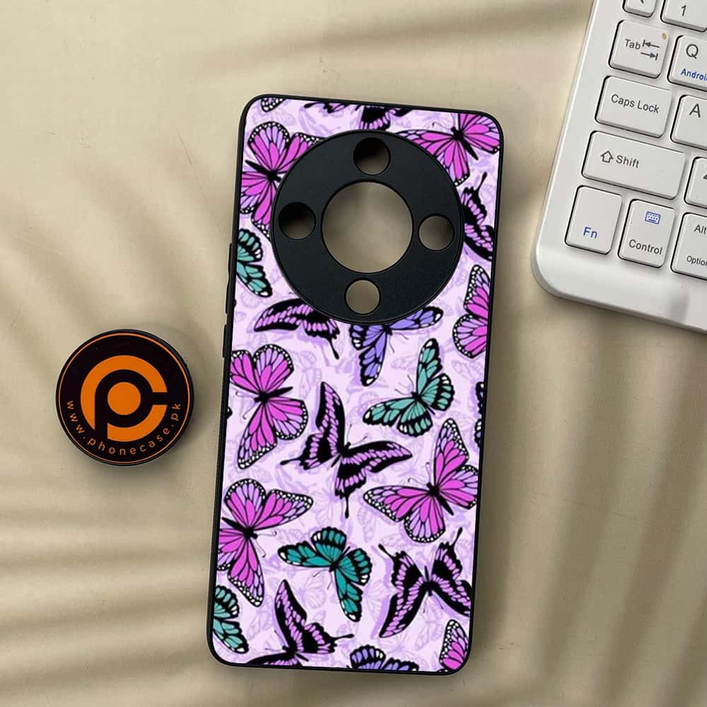 HONOR X9b 5G - Butterflies Design Series - Premium Metal  Printed soft Bumper shock Proof Case