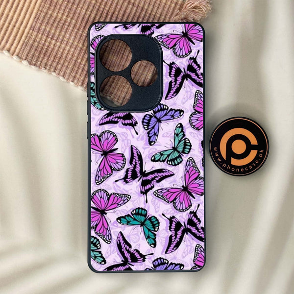 Realme GT 6 - Butterflies Design Series - Premium Metal Printed soft Bumper shock Proof Case
