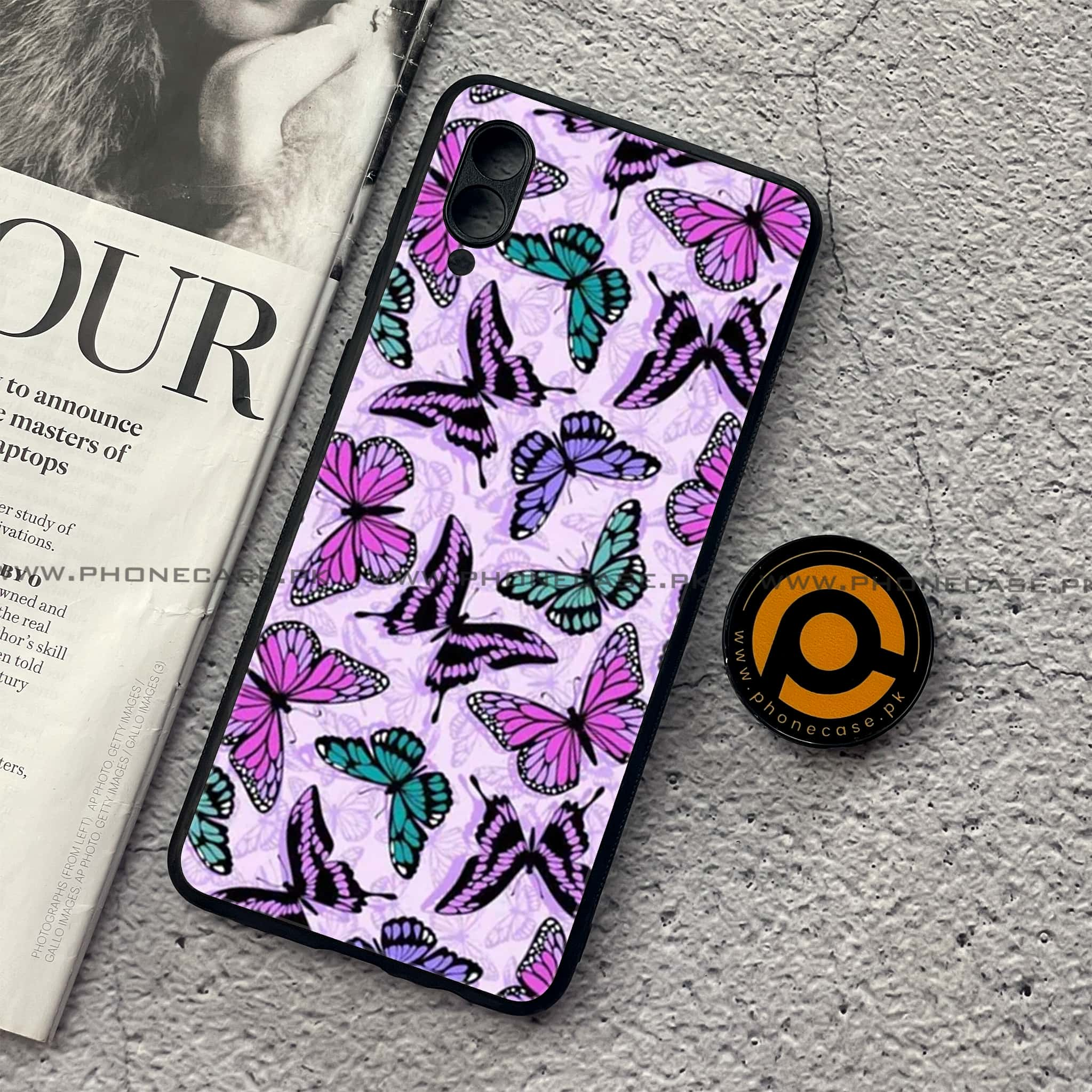 Samsung Galaxy A02 - Butterflies Design Series - Premium Printed Metal soft Bumper shock Proof Case