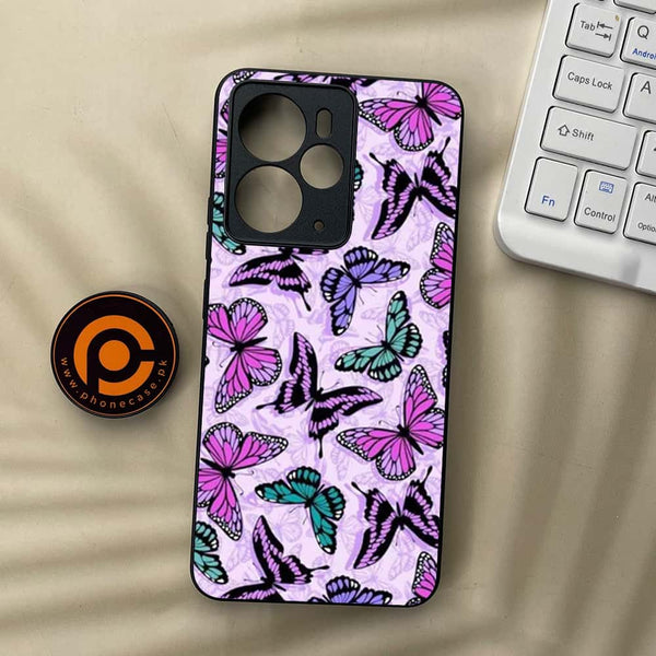 Realme 14 5G - Butterflies Design Series - Premium Metal Printed soft Bumper Shock Proof Case