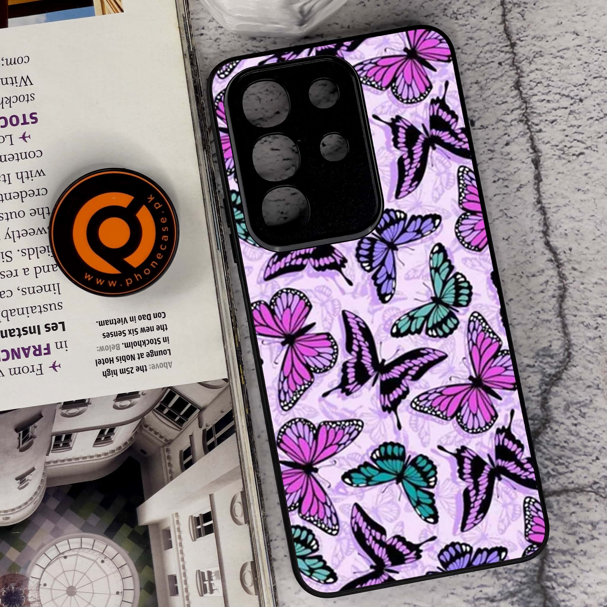 Vivo Y29 4G - Butterflies Design Series - Premium Metal Printed soft Bumper Shock Proof Case