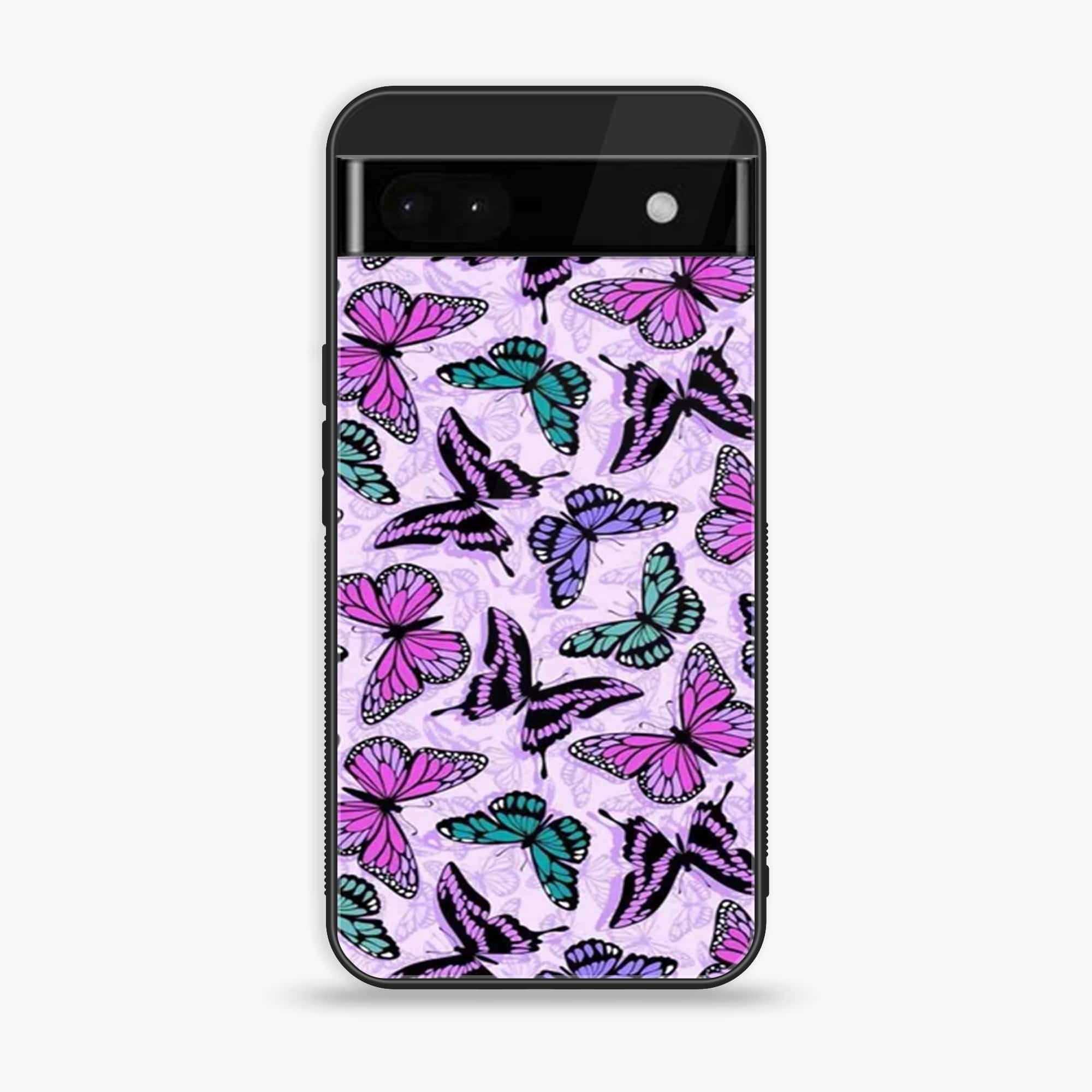 Google Pixel 6A - Butterflies Design - Premium Metal Printed soft Bumper Shock Proof Case