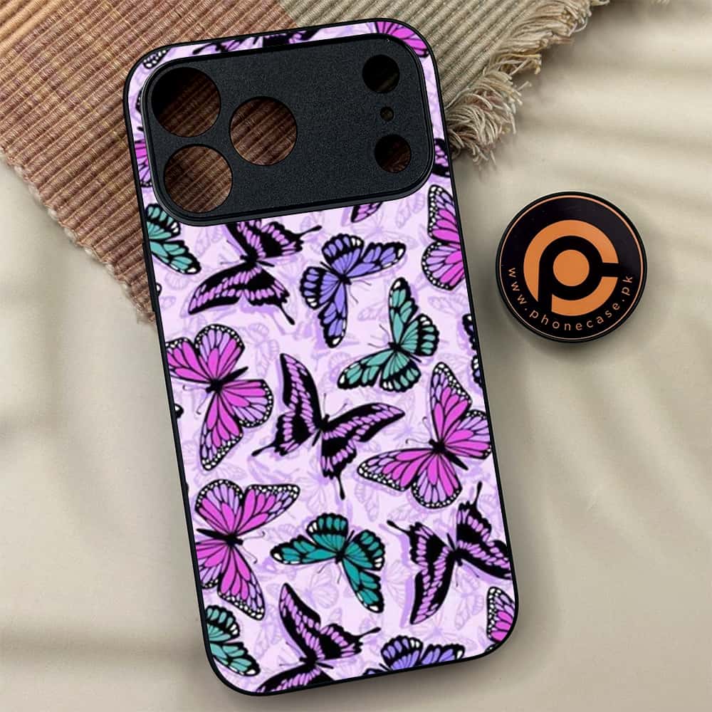 iPhone 17 Pro Max - Butterflies Design Series - Premium Metal Printed soft Bumper shock Proof Case