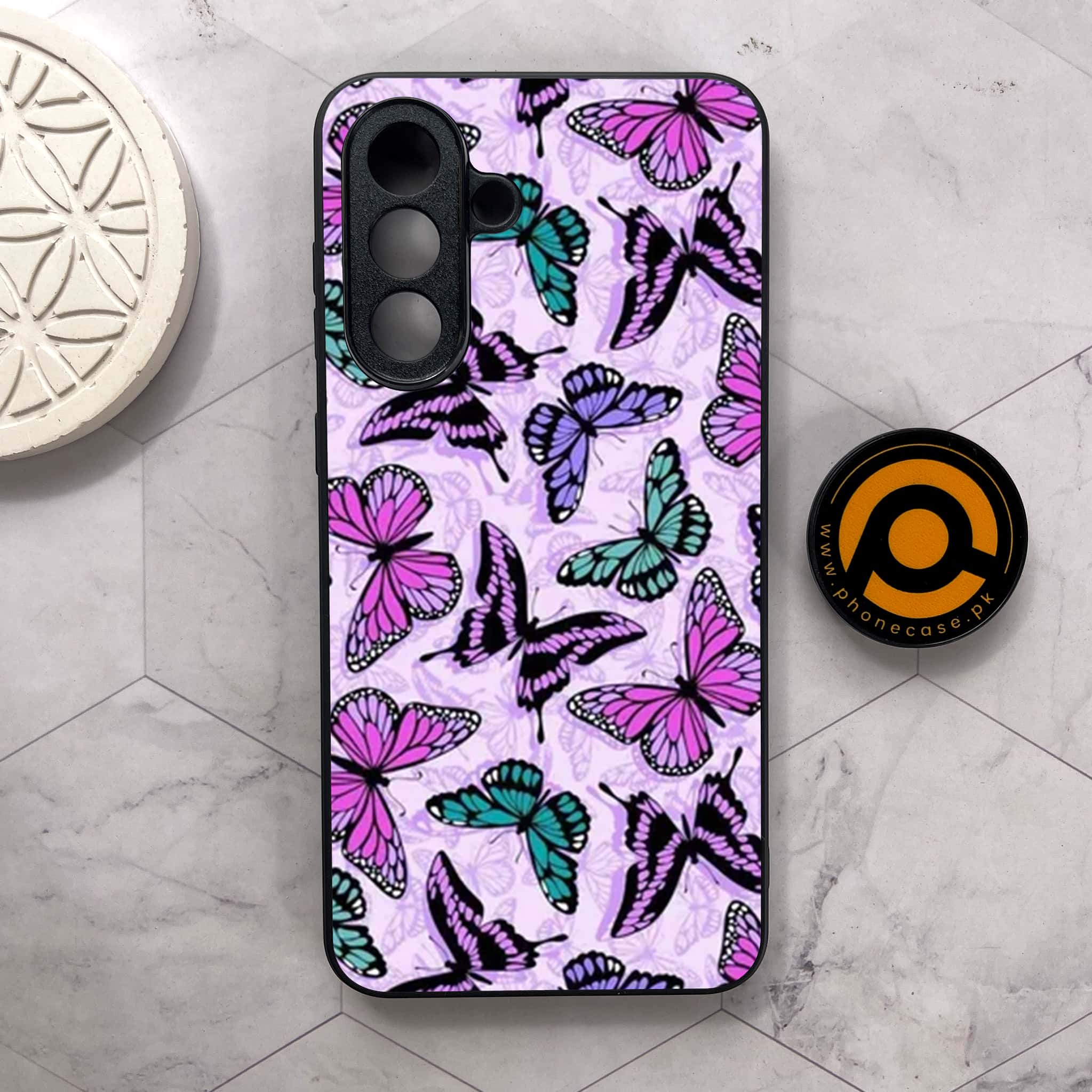 Samsung Galaxy A26 5G - Butterflies Design Series - Premium Metal Printed soft Bumper shock Proof Case