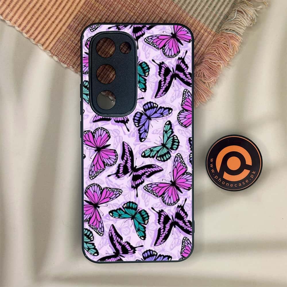 Tecno Spark 40 Pro Plus - Butterflies Design Series - Premium Metal Printed soft Bumper shock Proof Case