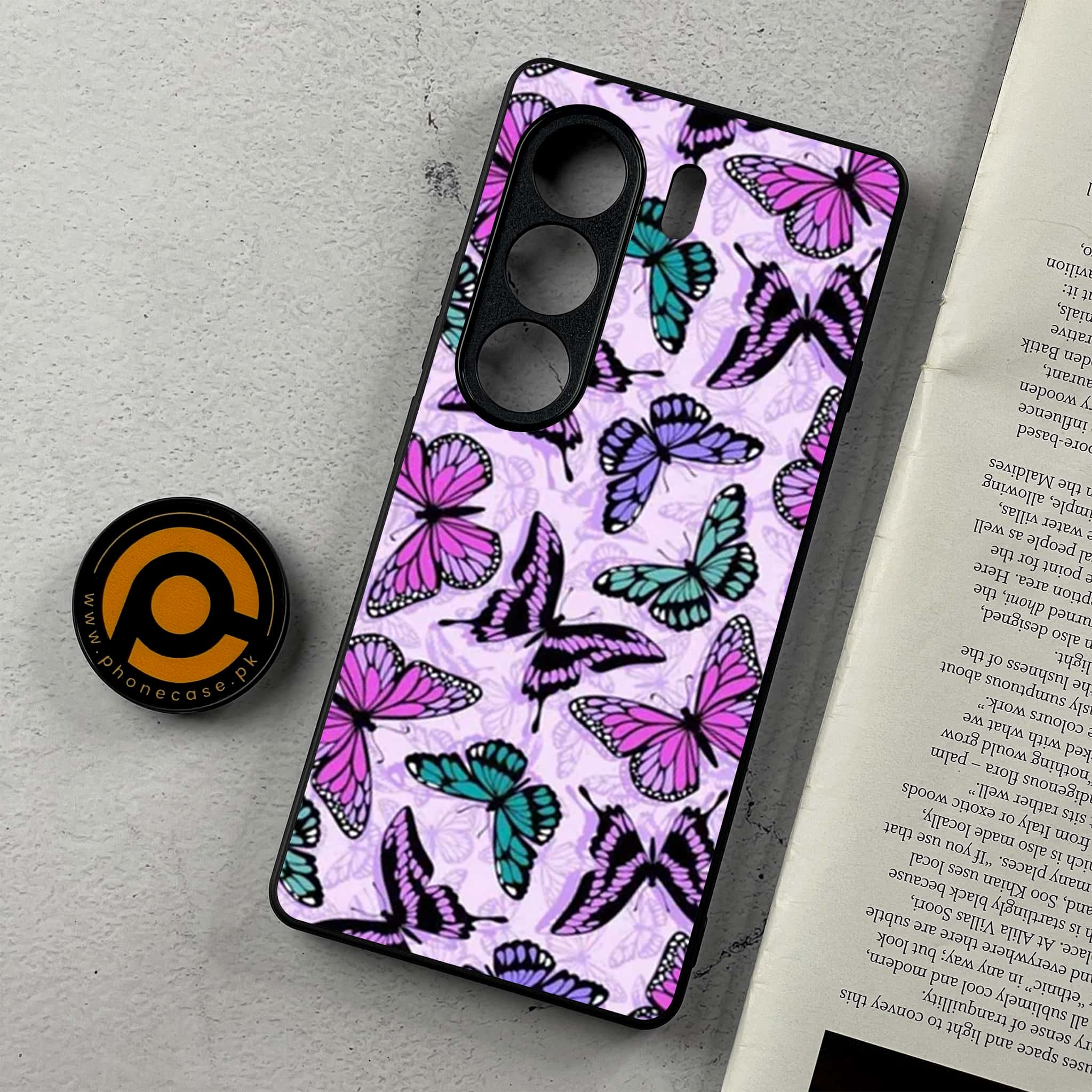 Tecno Camon 40 Pro - Butterflies Design Series - Premium Metal Printed Soft Bumper Shockproof Case