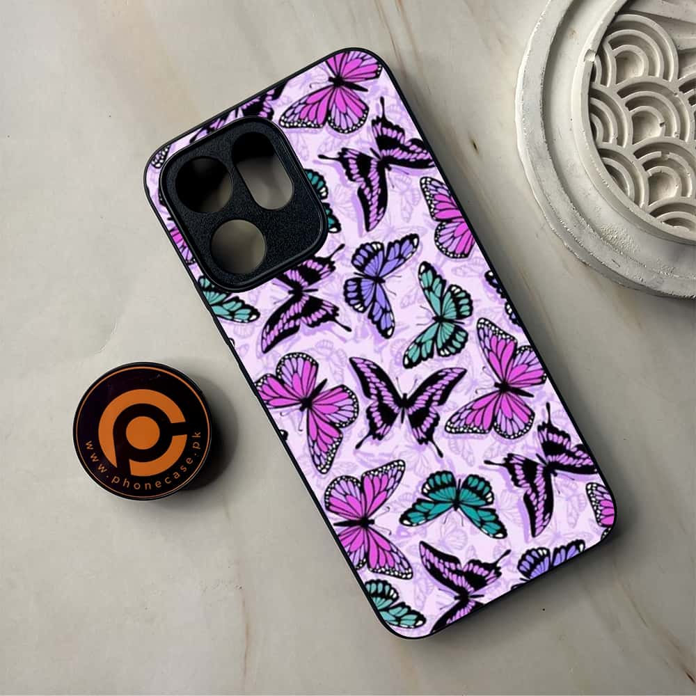 Oppo Reno 14F - Butterflies Design Series - Premium Metal Printed Soft Bumper Shockproof Case