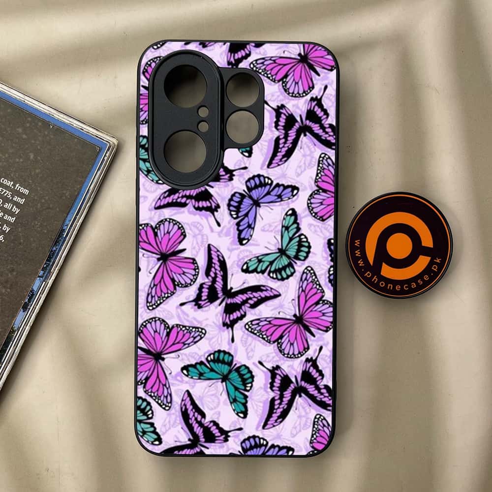 Vivo X200 FE - Butterflies Design Series - Premium Metal Printed soft Bumper Shock Proof Case