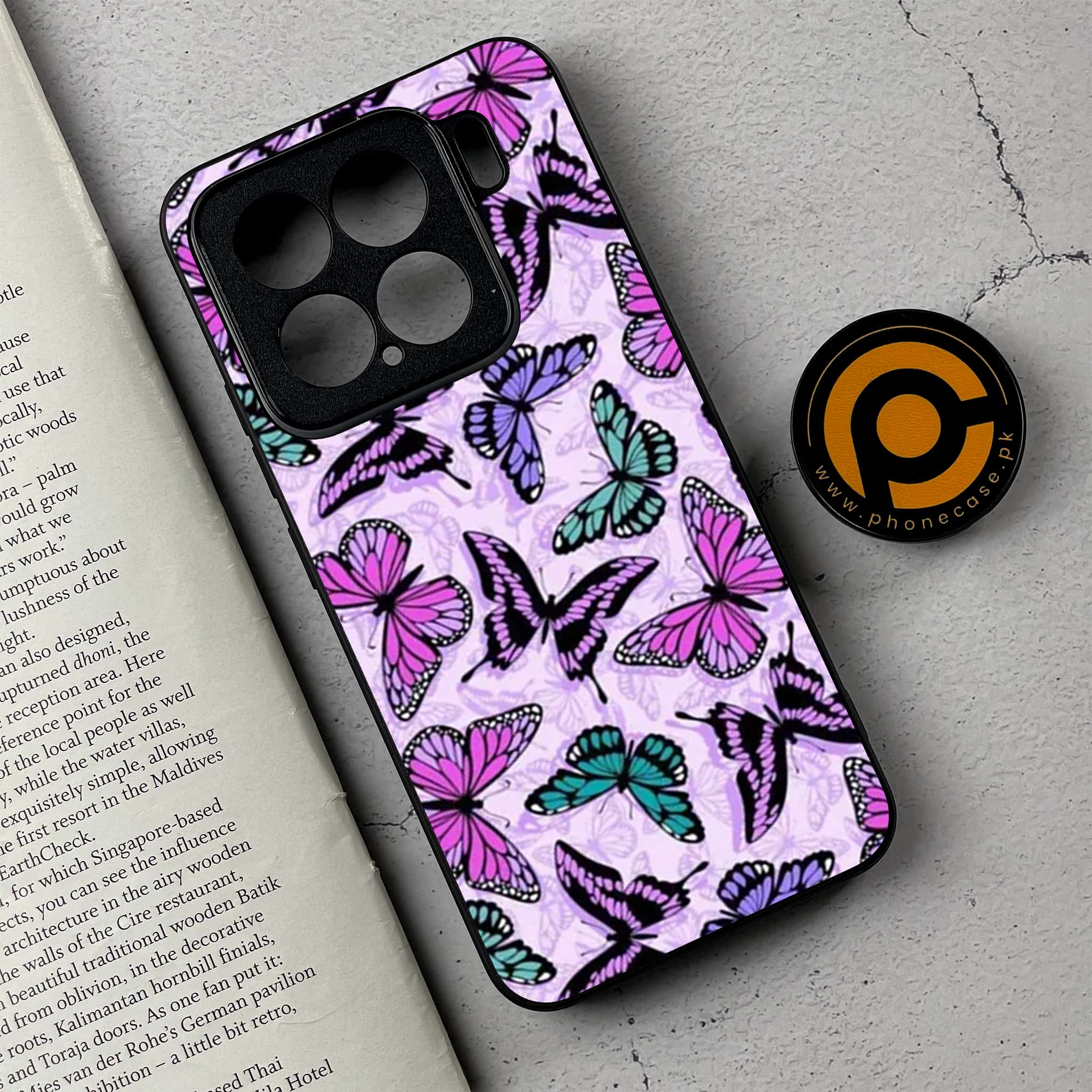 Xiaomi 15 - Butterflies Design - Premium Metal Printed soft Bumper shock Proof Case