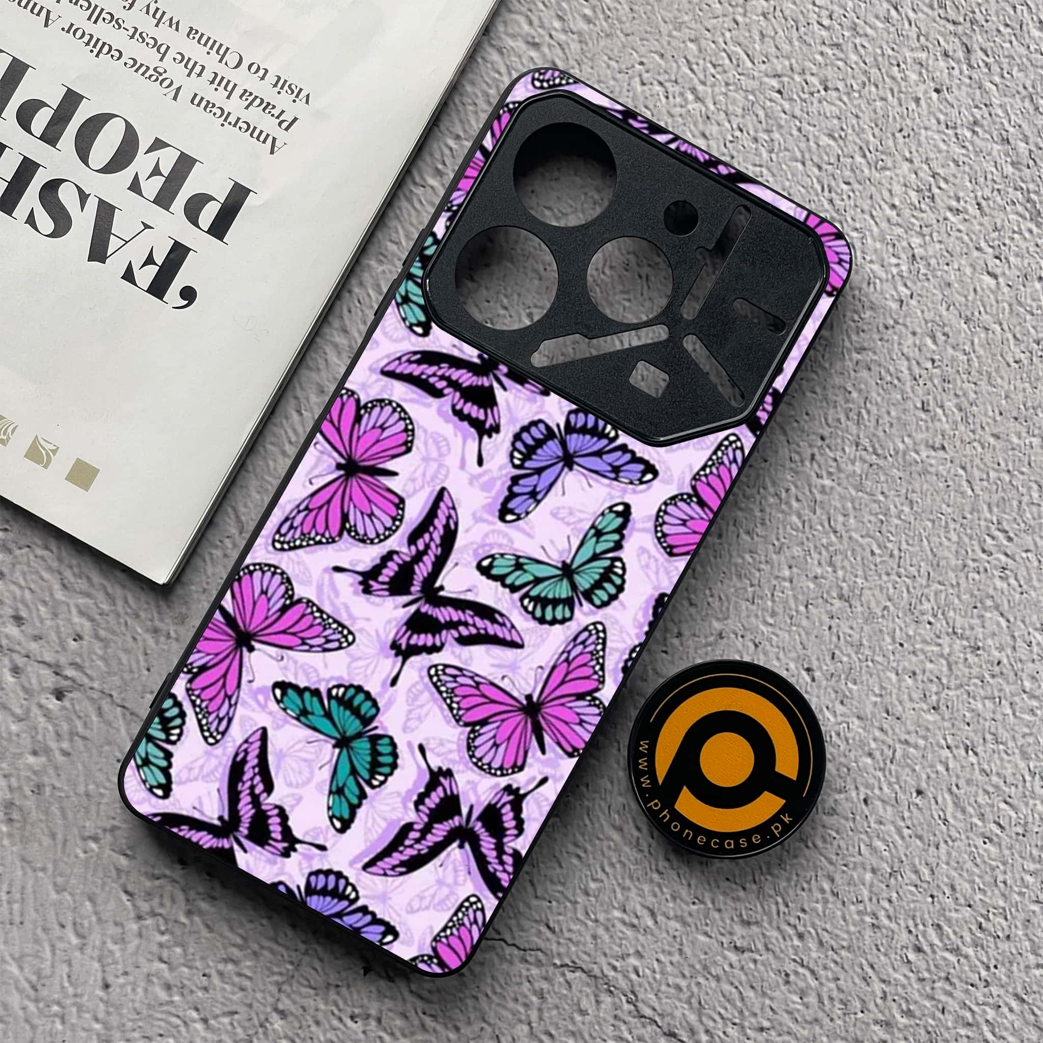Tecno Pova 6 Neo - Butterflies Design Series - Premium Metal  Printed soft Bumper shock Proof Case