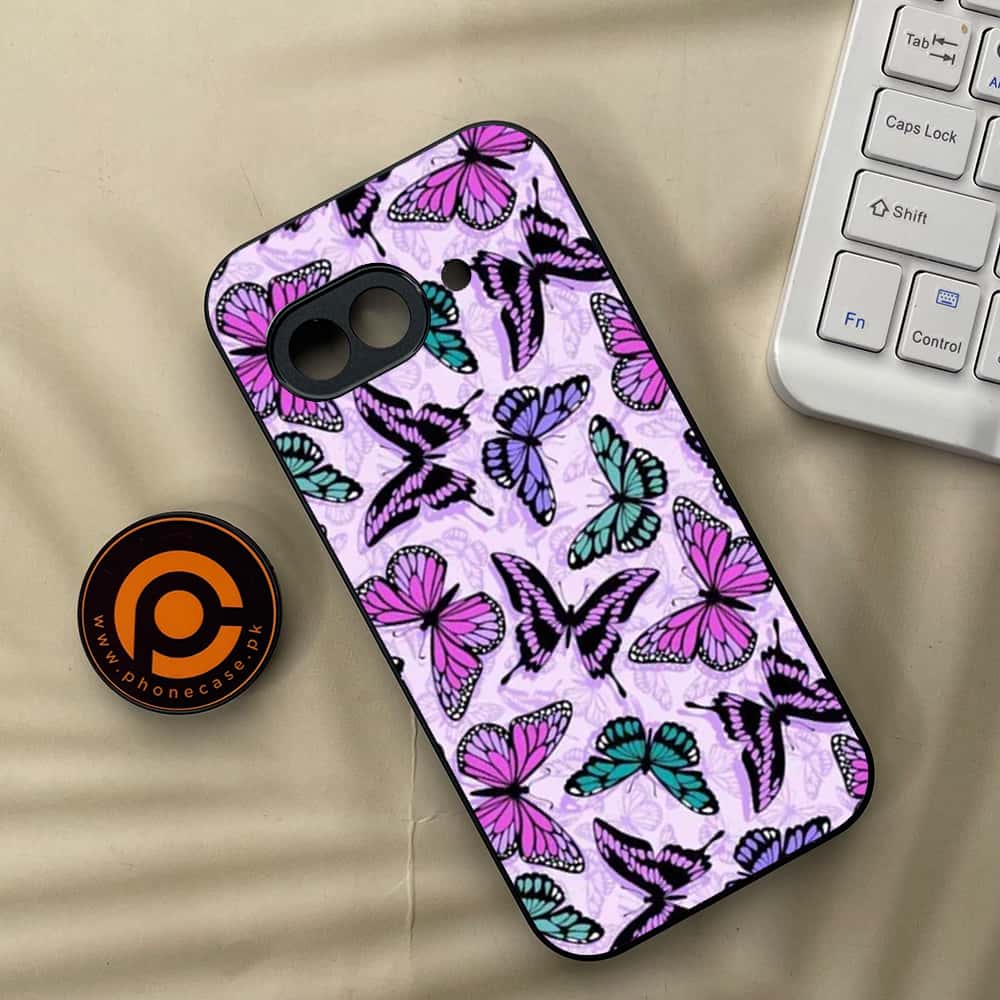 Google Pixel 9a - Butterflies Design Series - Premium Metal Printed soft Bumper Shock Proof Case