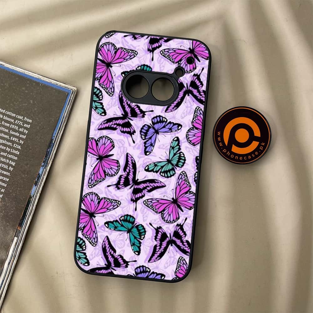 Nothing Phone (2a) - Butterflies Design Series - Premium Metal Printed soft Bumper Shock Proof Case
