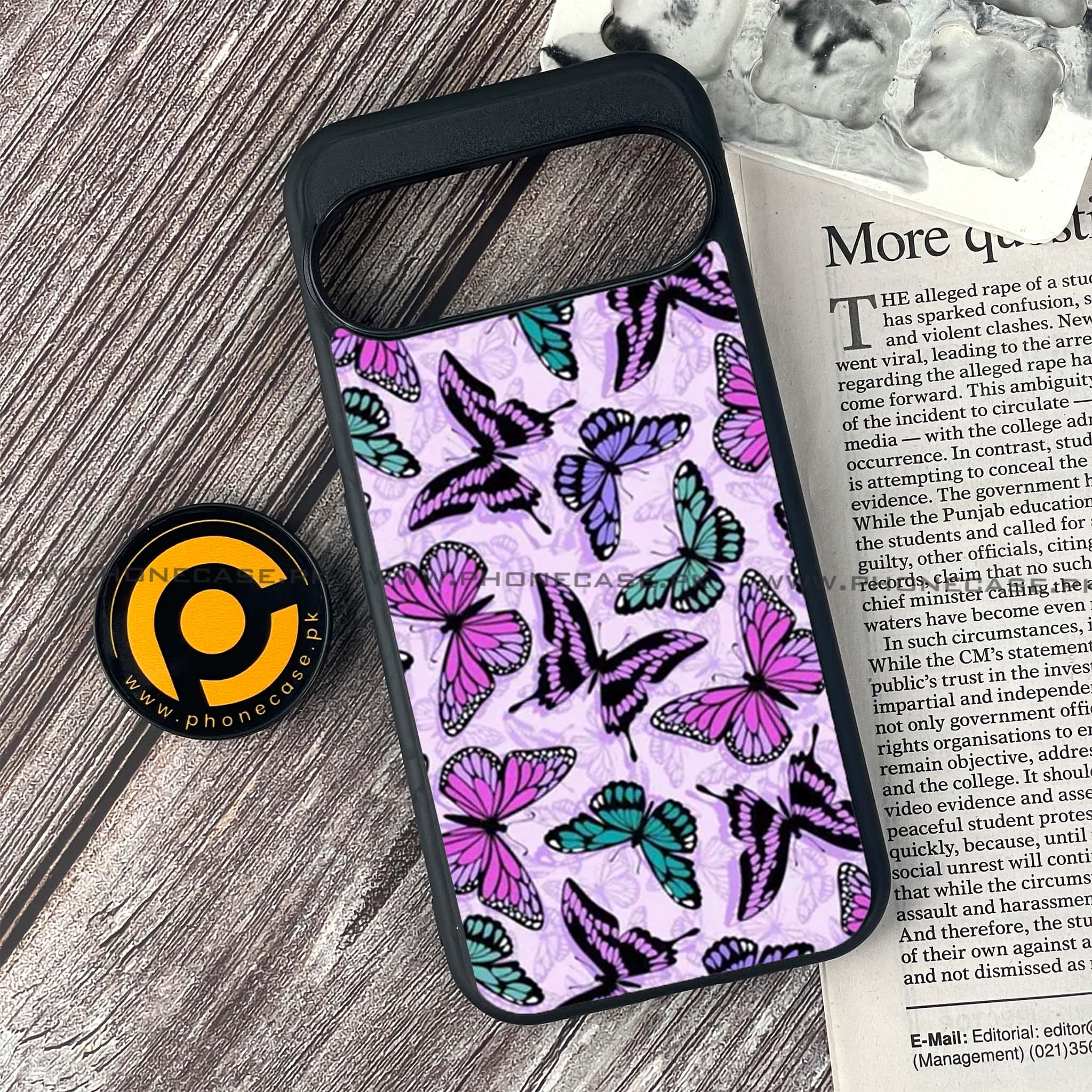 Google Pixel 9 Pro -  Butterflies Design Series - Premium Printed Glass soft Bumper shock Proof Case