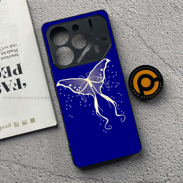Tecno Pova 6 Pro - Butterflies Design Series - Premium Printed Glass soft Bumper shock Proof Case