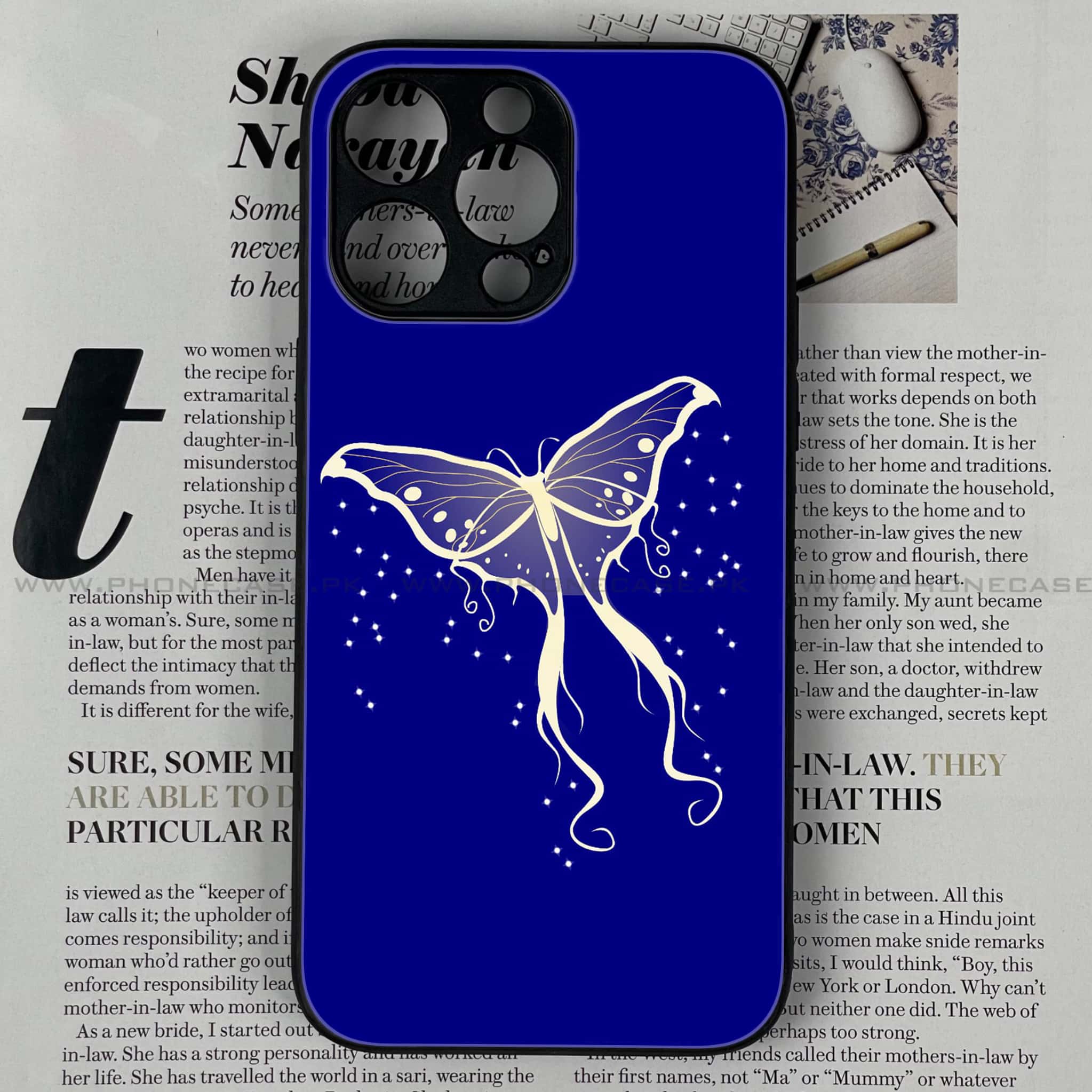iPhone 14 Pro Max - Butterflies Design Series - Premium Metal Printed soft Bumper shock Proof Case