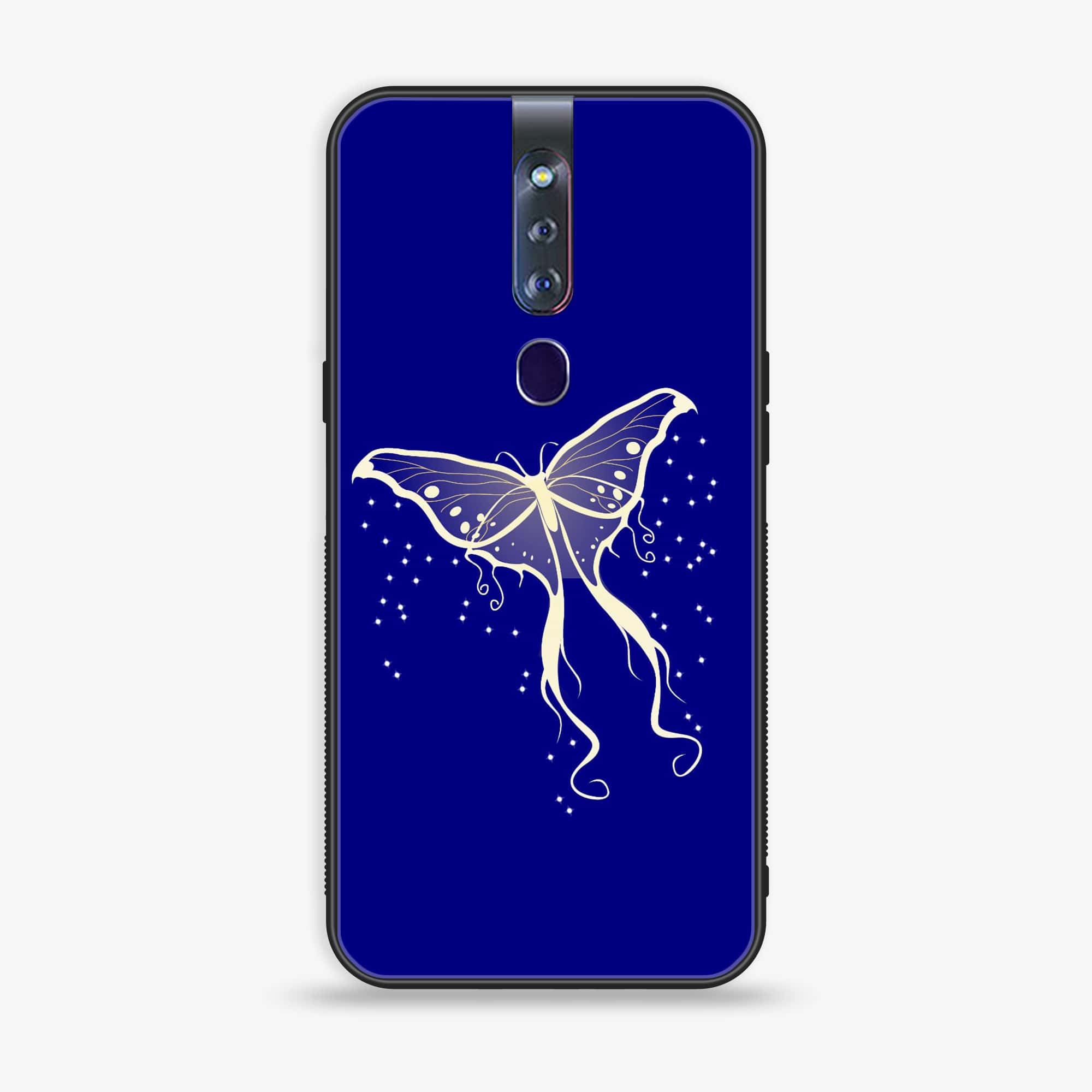 Oppo F11 Pro Butterflies Design Series Premium Printed Glass soft Bumper shock Proof Case