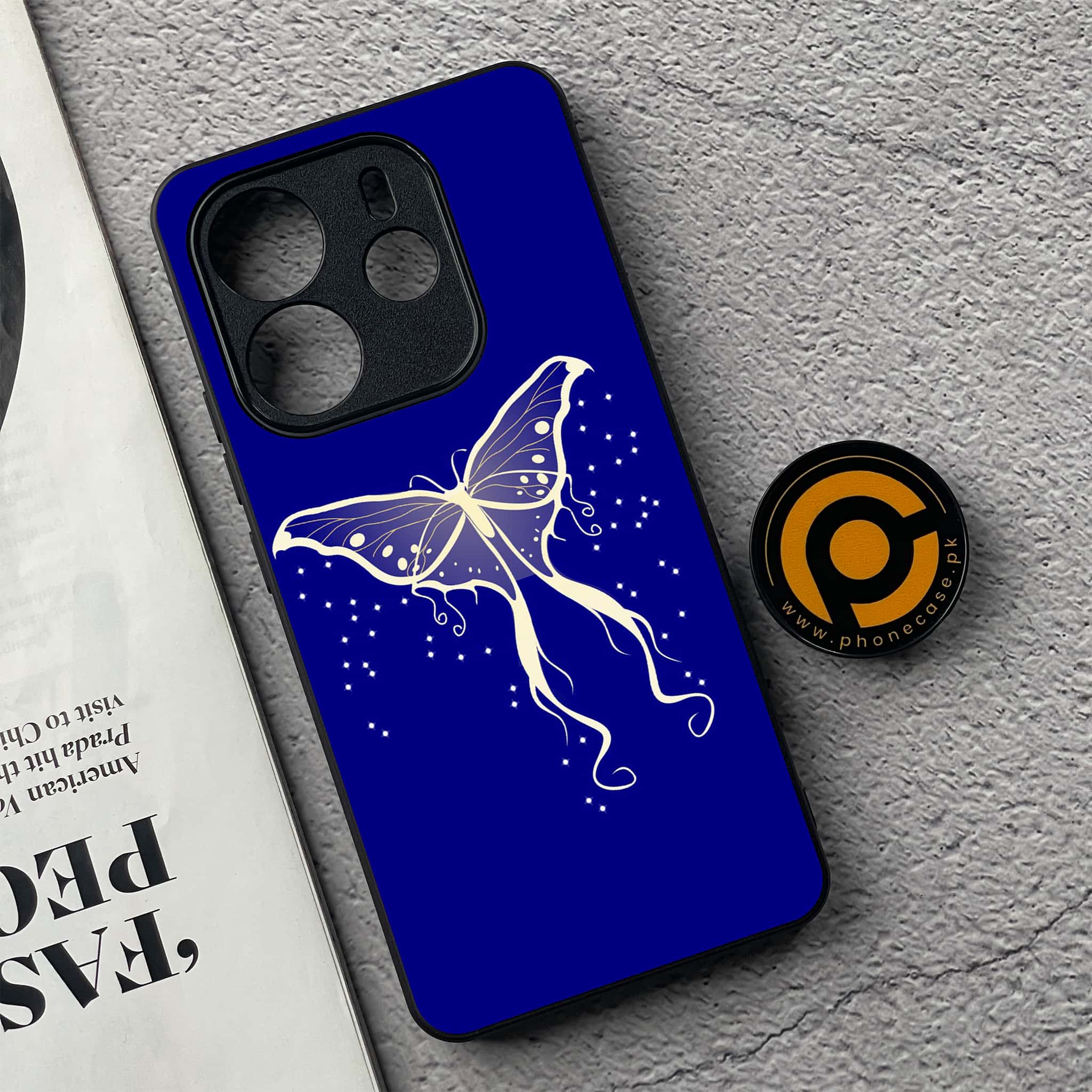 Xiaomi Redmi Note 14 - Butterflies Design Series - Premium Printed Glass soft Bumper shock Proof Case