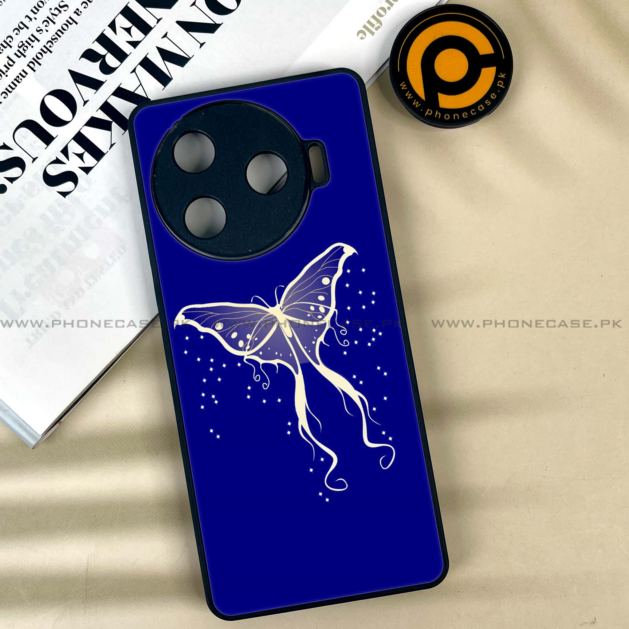 Tecno Camon 30 Pro - Butterflies Design - Premium Printed Glass soft Bumper shock Proof Case