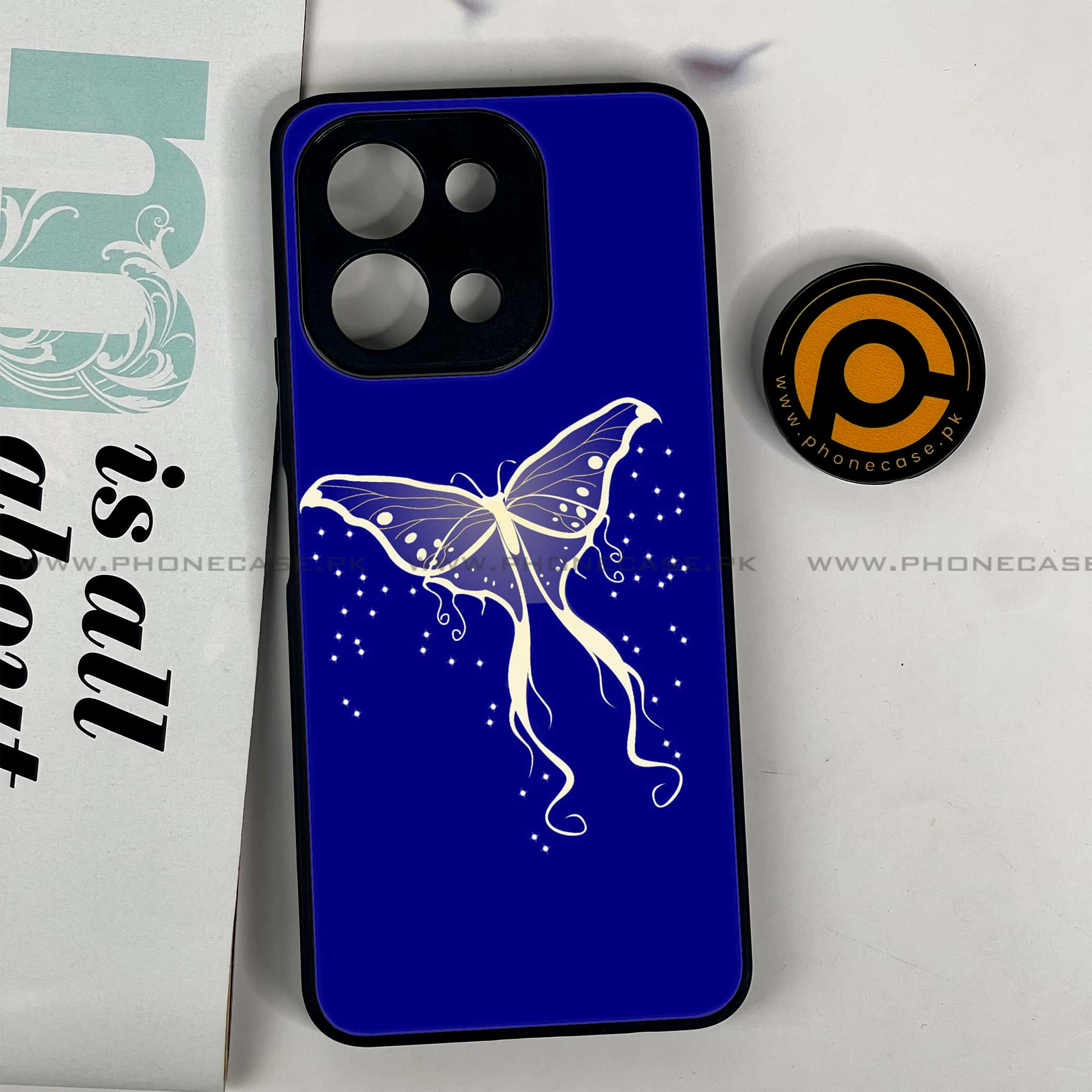 Vivo Y28 - Butterflies Design - Premium Printed Glass soft Bumper shock Proof Case