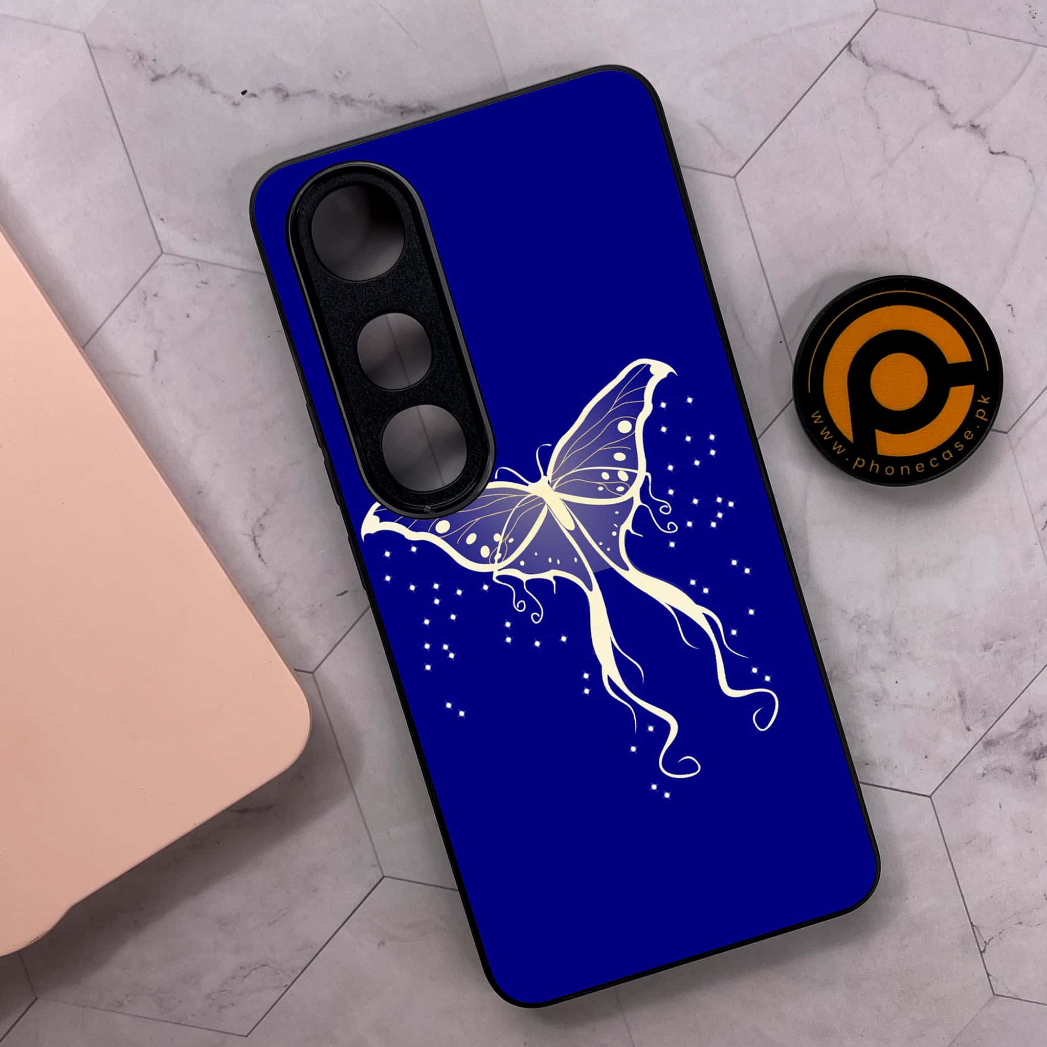 Vivo V50 Lite - Butterflies Design Series - Premium Metal Printed soft Bumper shock Proof Case