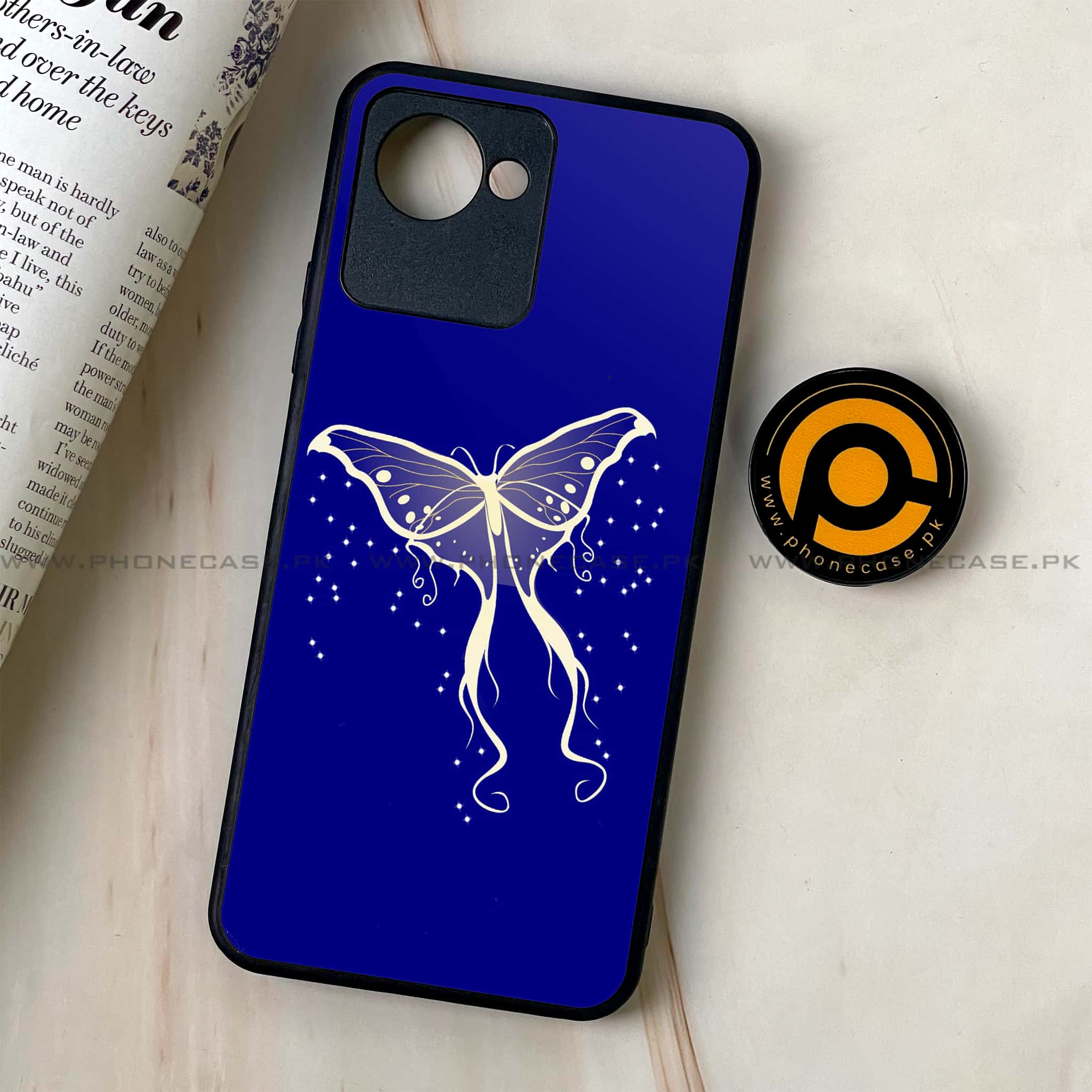 Realme C30 - Butterflies Design Series - Premium Printed Glass soft Bumper shock Proof Case