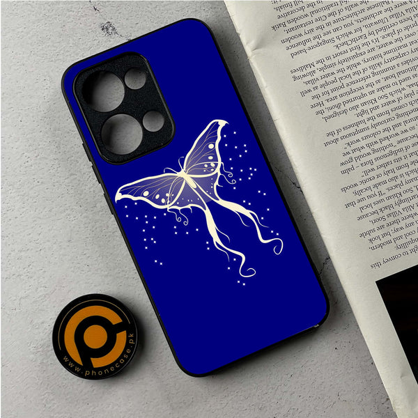 Oppo Reno 13 - Butterflies Design Series - Premium Metal Printed Soft Bumper Shockproof Case