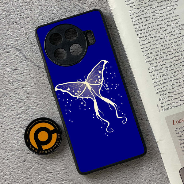 Tecno Spark 20 pro plus - Butterflies Design Series - Premium Metal Printed soft Bumper shock Proof Case