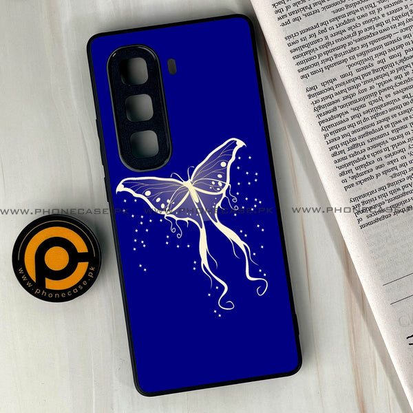 Infinix Hot 60  - Butterflies Design Series - Premium Metal Printed soft Bumper shock Proof Case