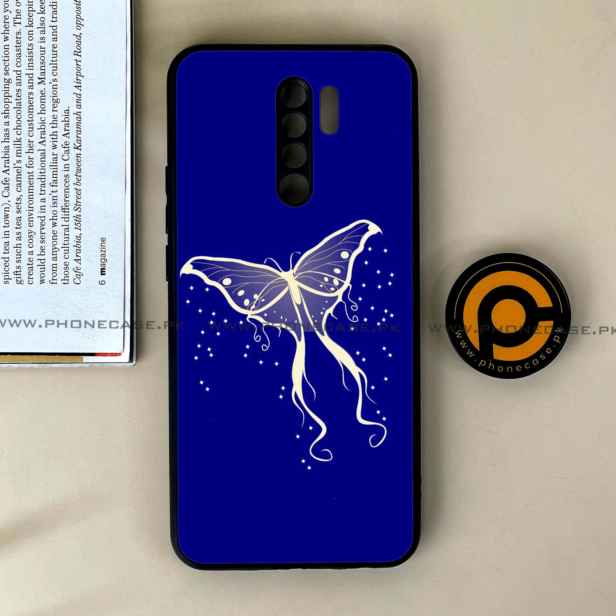 Xiaomi Redmi 9 - Butterflies Design Series - Premium Printed Glass soft Bumper shock Proof Case