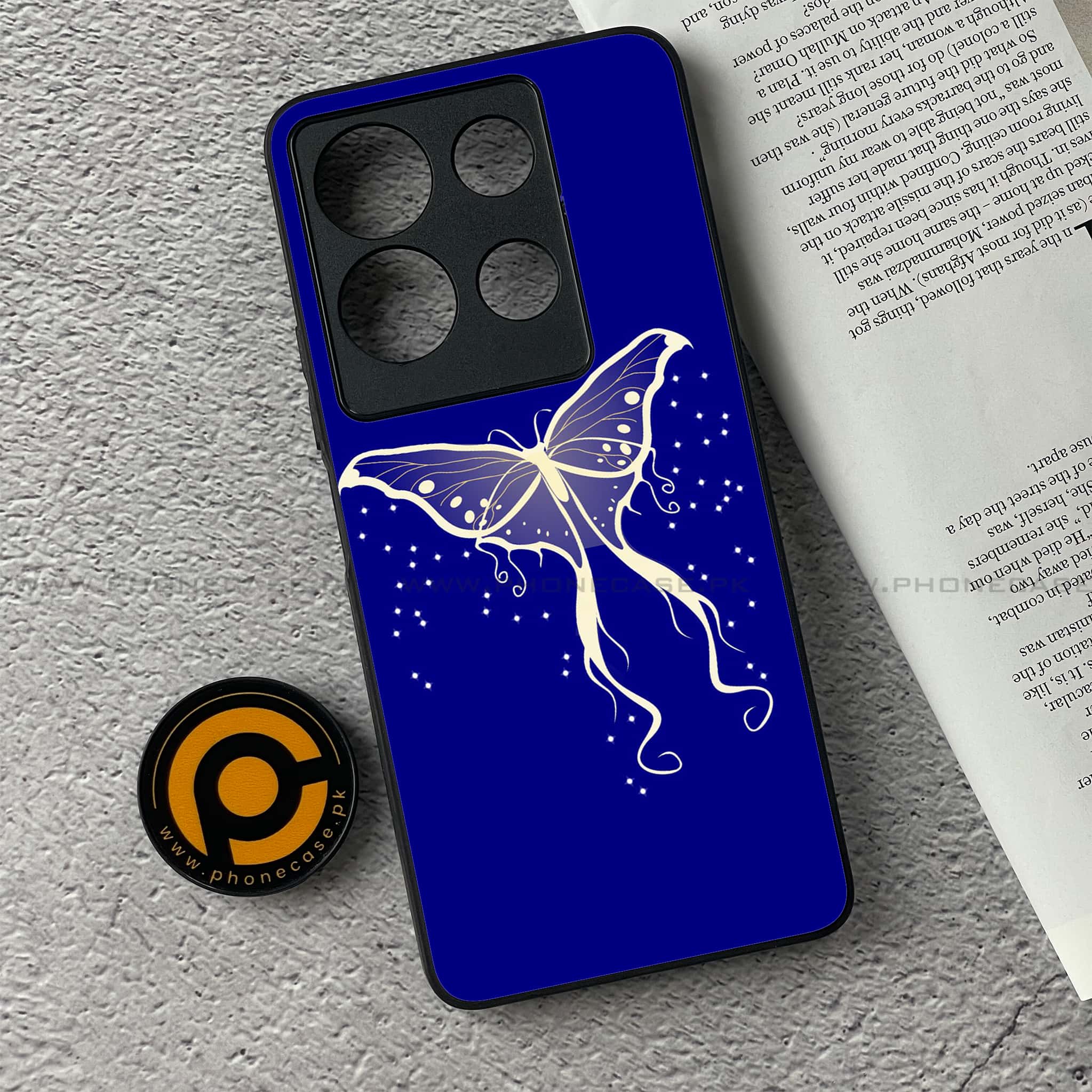 Infinix Note 30 - Butterflies Design Series - Premium Printed Glass soft Bumper shock Proof Case