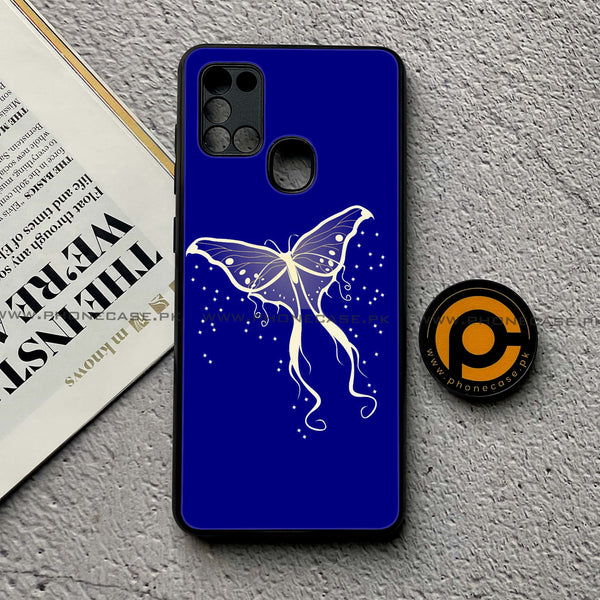 Samsung Galaxy A21s - Butterflies Design Series - Premium Printed Glass soft Bumper shock Proof Case