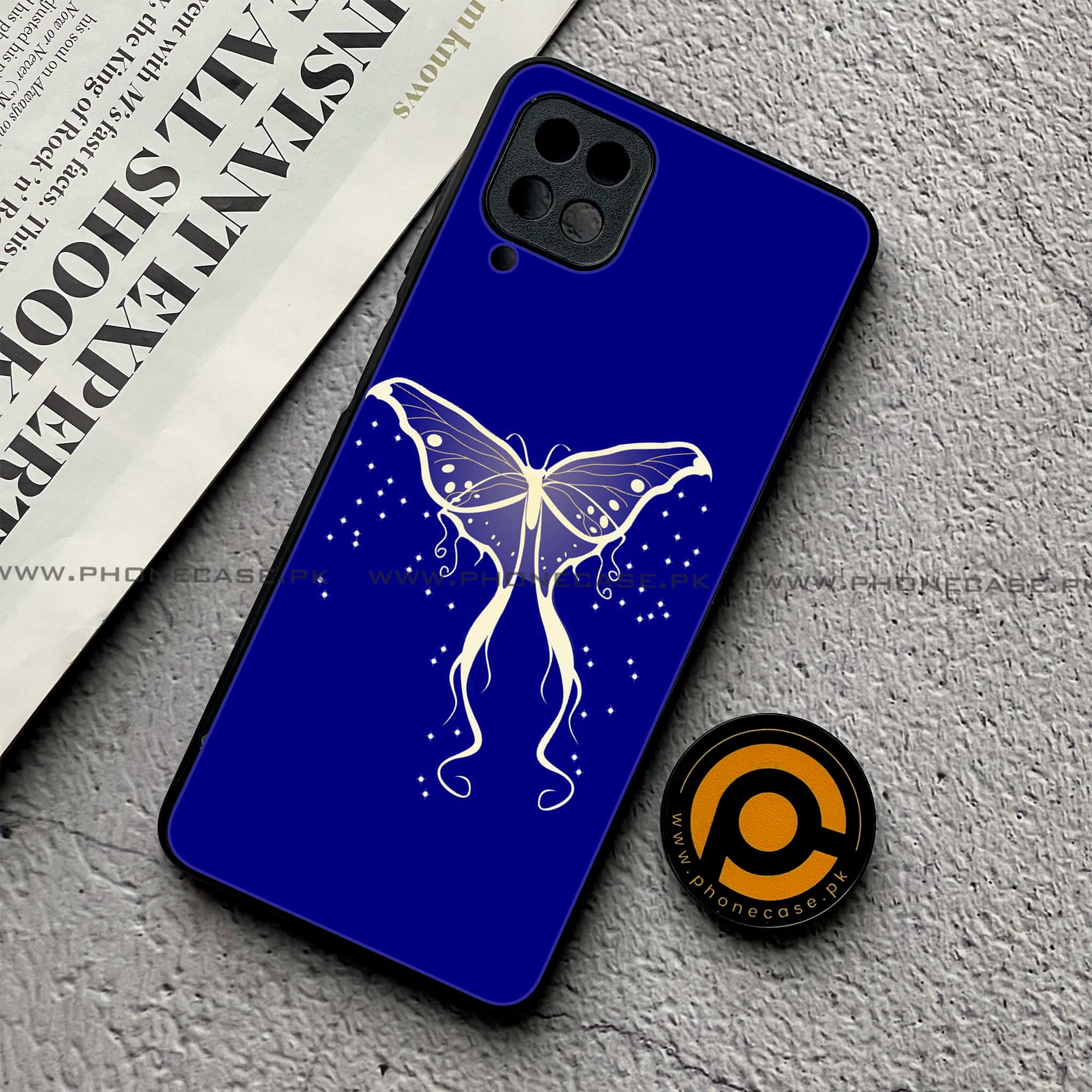 Samsung Galaxy A12 / A12 Nacho - Butterflies Design Series - Premium Printed Glass soft Bumper shock Proof Case