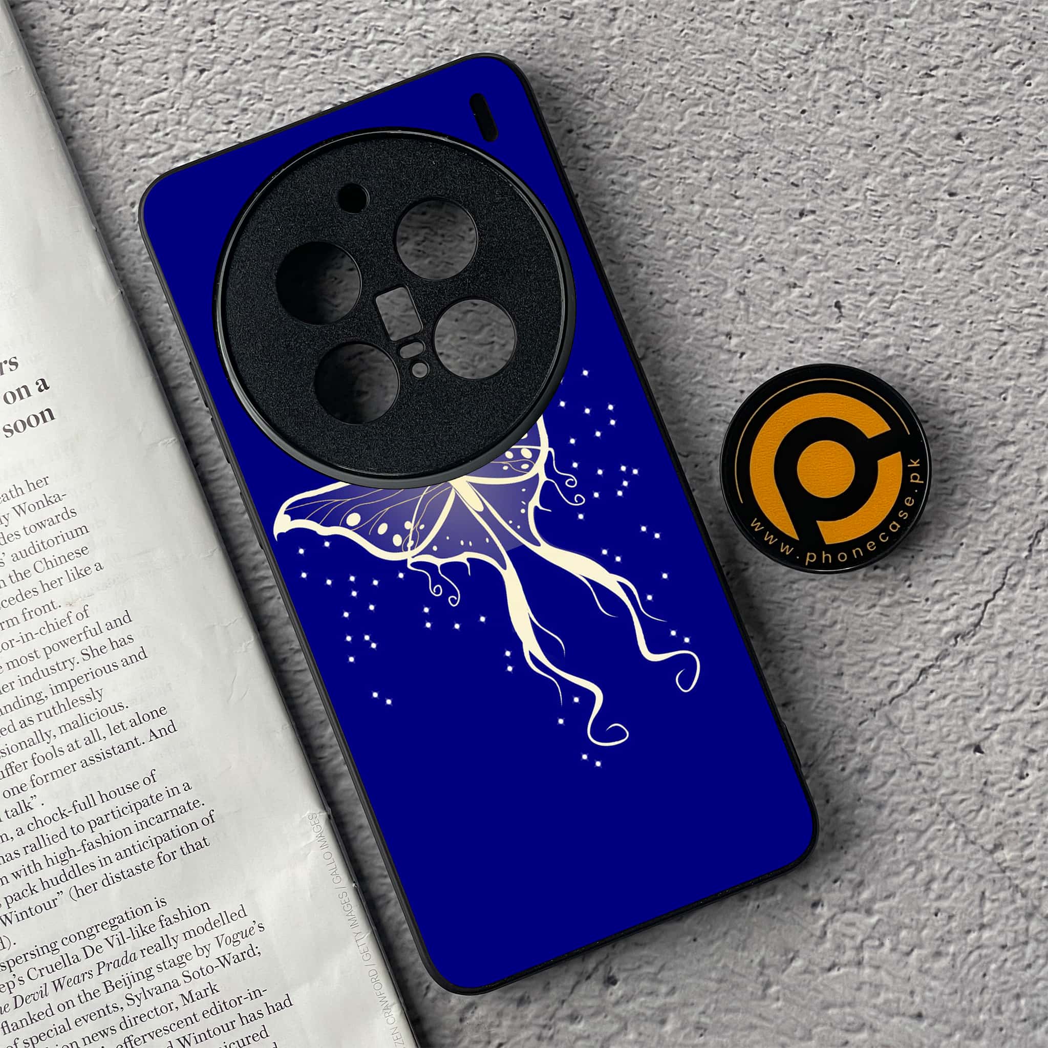 Vivo X200 Pro - Butterflies Design Series - Premium Metal  Printed soft Bumper shock Proof Case