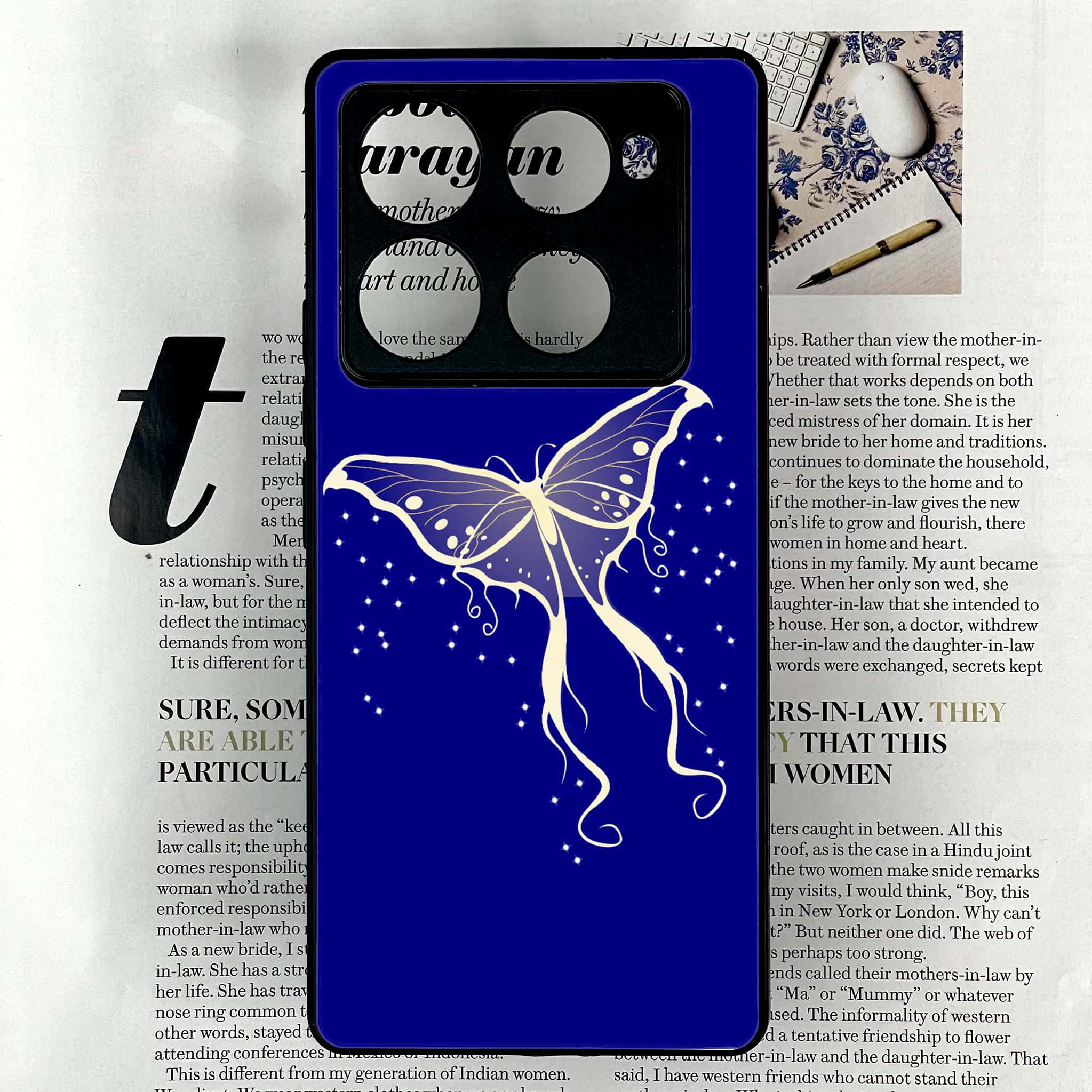Infinix Note 40 Pro Plus - Butterflies Design Series - Premium Metal Printed soft Bumper shock Proof Case