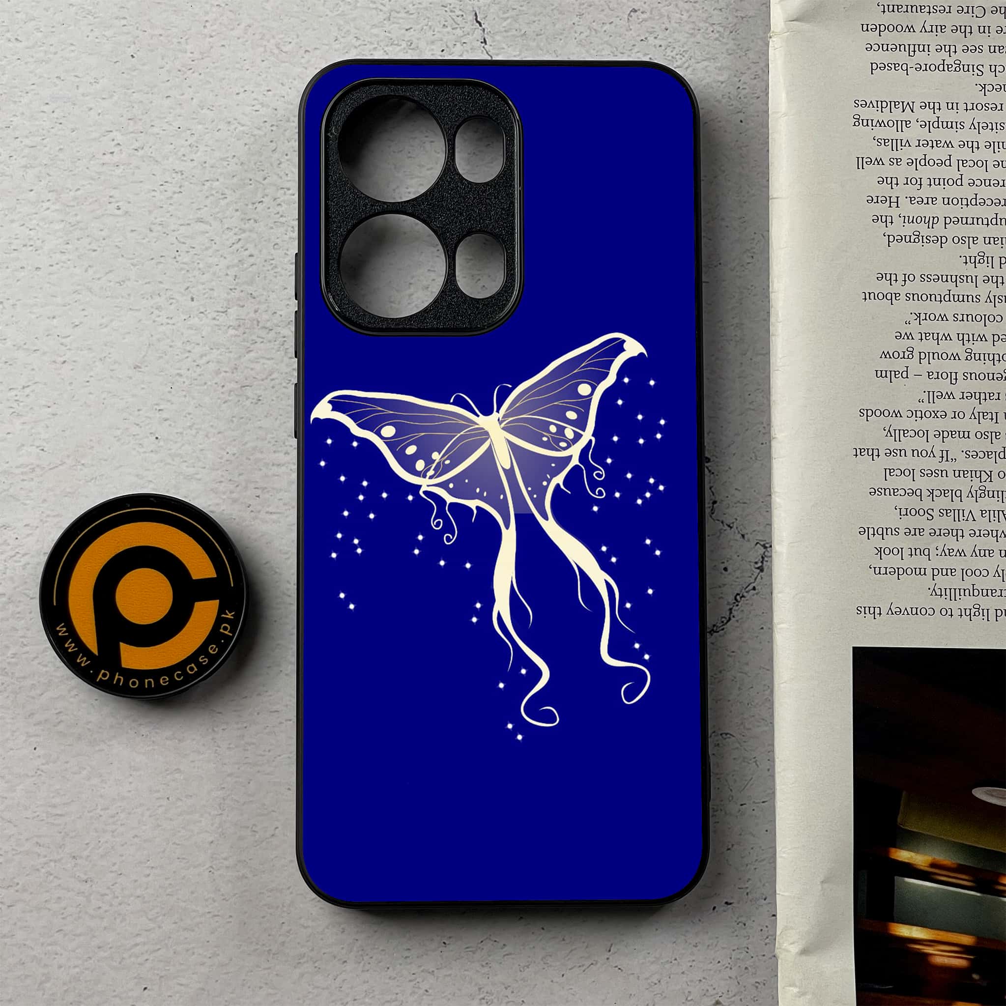 Oppo Reno 13 Pro - Butterflies Design Series - Premium Metal Printed Soft Bumper Shockproof Case