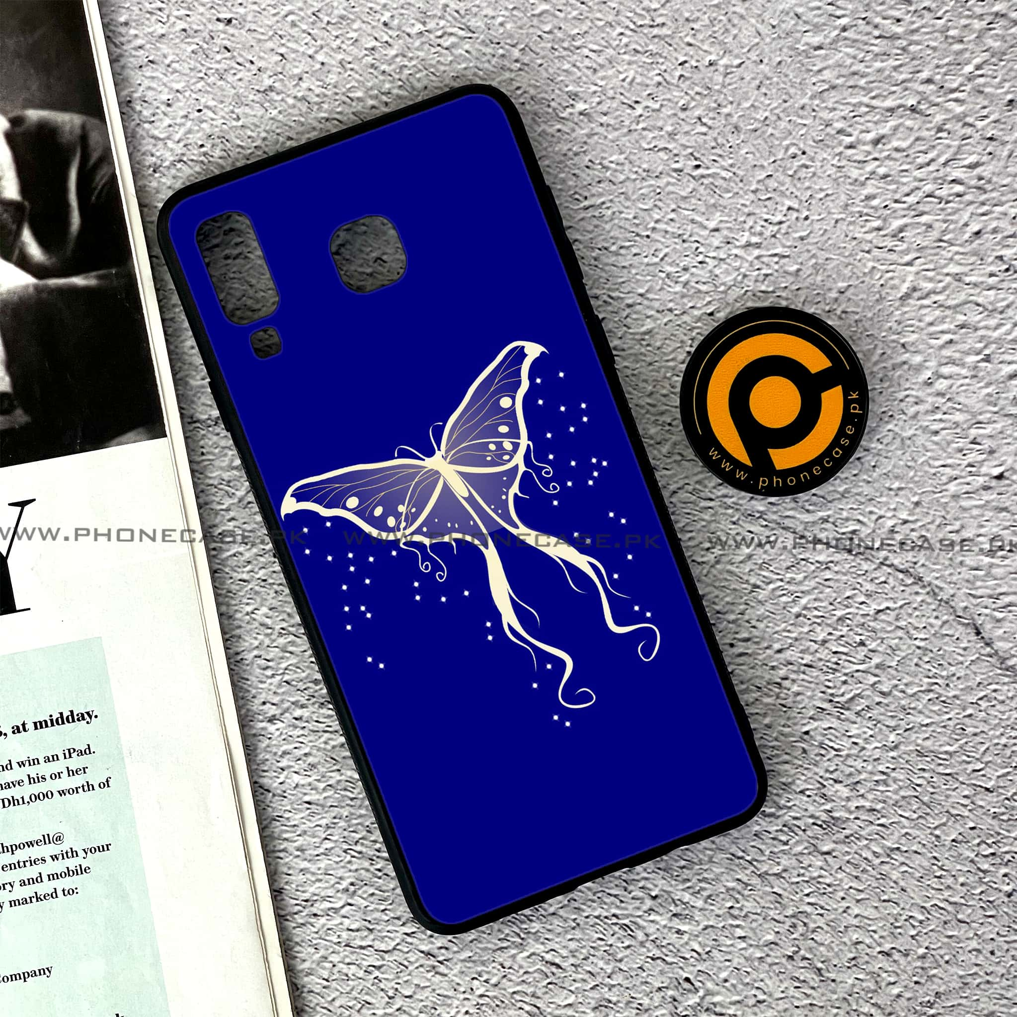 Samsung Galaxy A8 Star(A9 Star) - Butterflies Design Series - Premium Printed Glass soft Bumper shock Proof Case