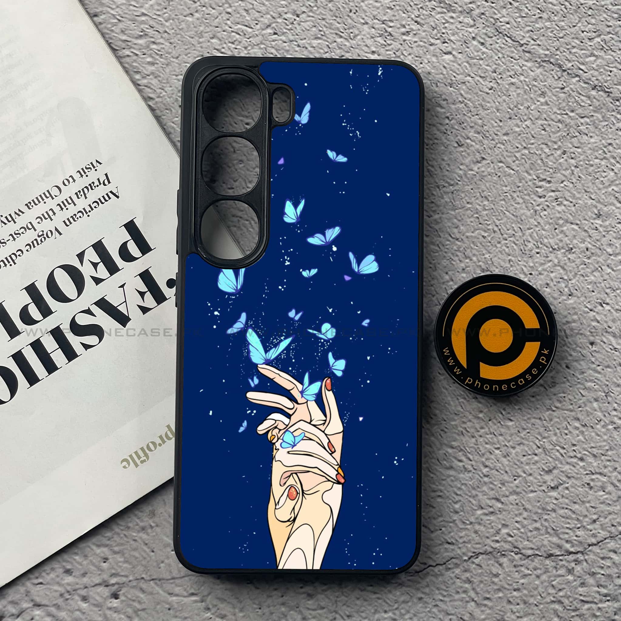 Vivo V40 Lite (IDN) - Butterflies Design Series - Premium Metal Printed soft Bumper Shock Proof Case