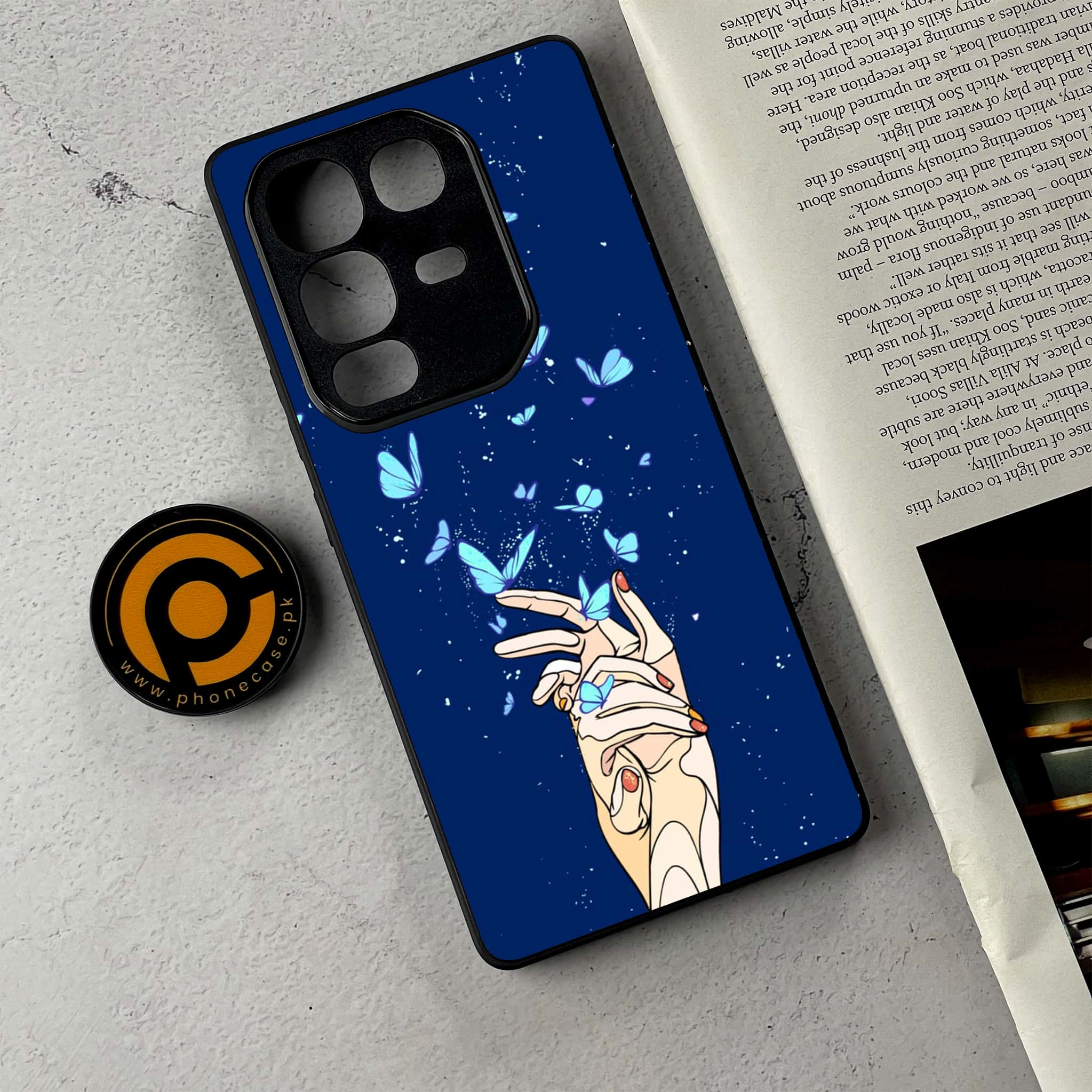 Infinix Note 50 Pro Plus - Butterflies Design Series - Premium Metal Printed Soft Bumper Shockproof Case